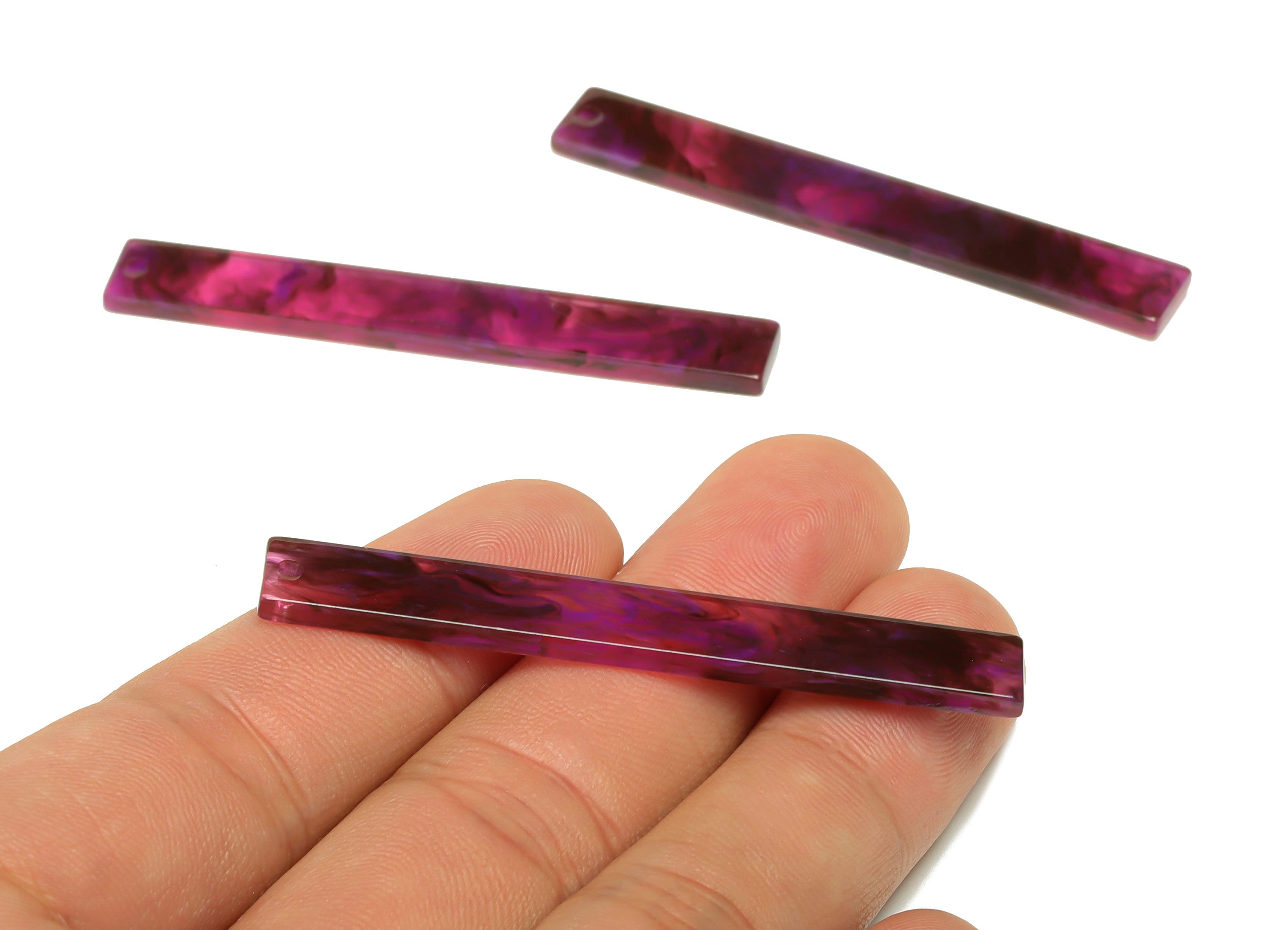 Acrylic Stick Charms - Bar Earrings and Pendant - Purple Earring Charm - Jewelry Supplies - Color Code: A947 - 59x7.8x2.5mm - AC2622-A947 - DOMEDBAZAAR