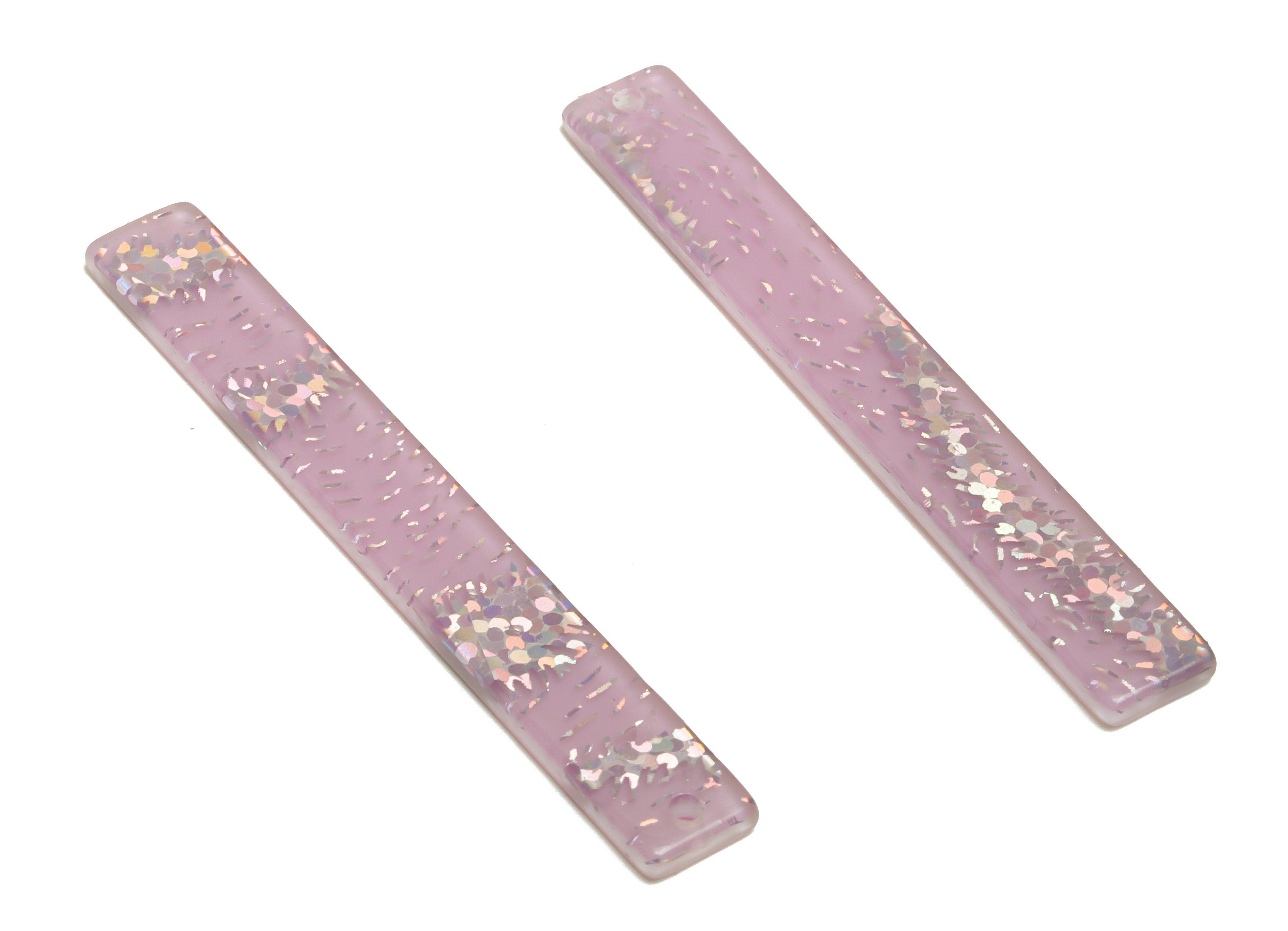 PVC Stick Charms - Bar Earrings and Pendant - Purple Sequins Charm - Jewelry Supplies - Color Code: A1006 - 59x7.8x2.56mm - AC2622-A1006 - DOMEDBAZAAR