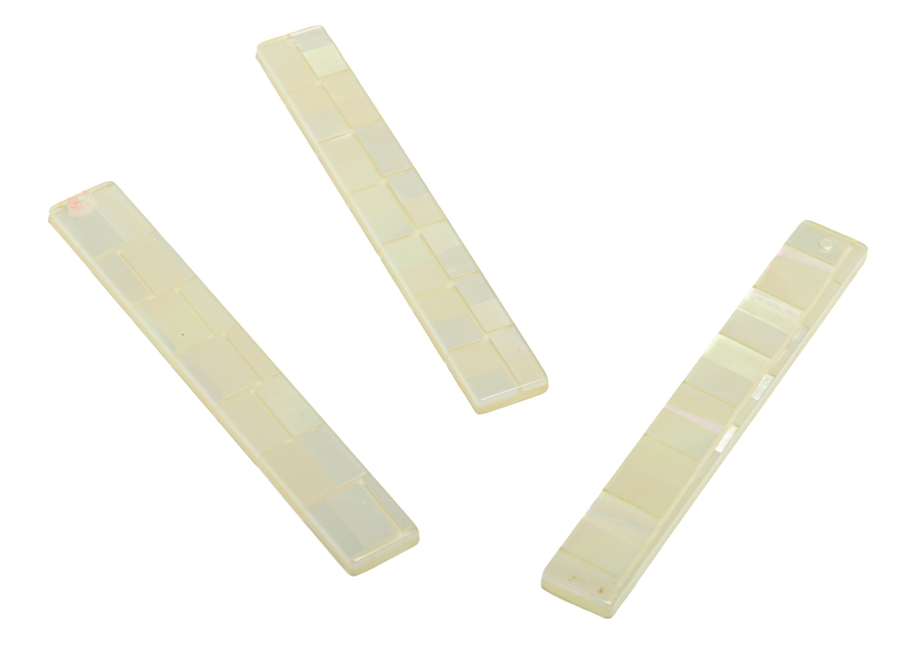 Acrylic Stick Charms - Bar Earrings and Pendant - White Earring Charm - Jewelry Supplies - Color Code: A1005 - 59x7.8x2.5mm - AC2622-A1005 - DOMEDBAZAAR