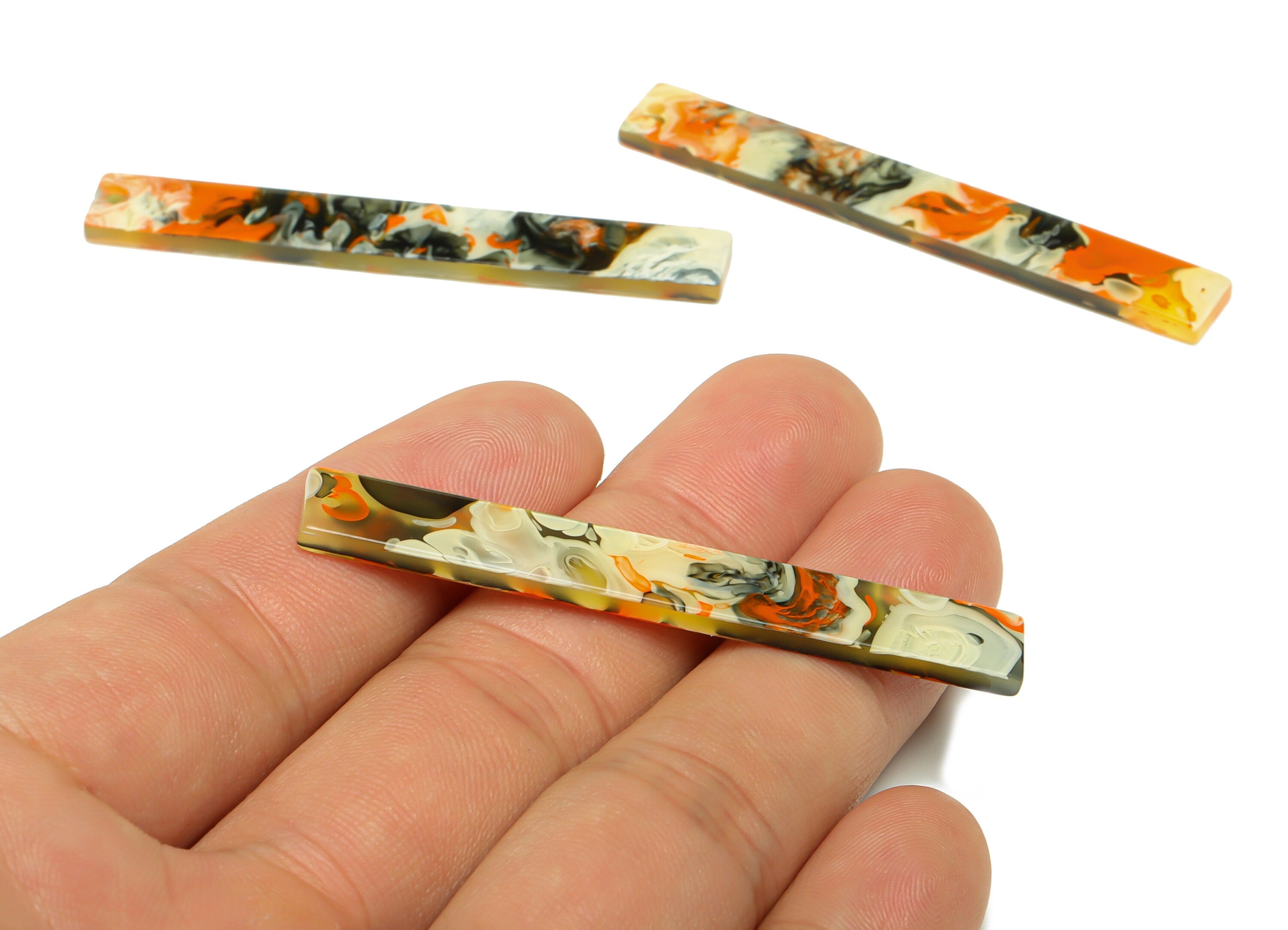 Acrylic Stick Charms - Bar Earrings and Pendant - Rainbow Earring Charm - Jewelry Supplies - Color Code: A985 - 59x7.8x2.5mm - AC2622-A985 - DOMEDBAZAAR