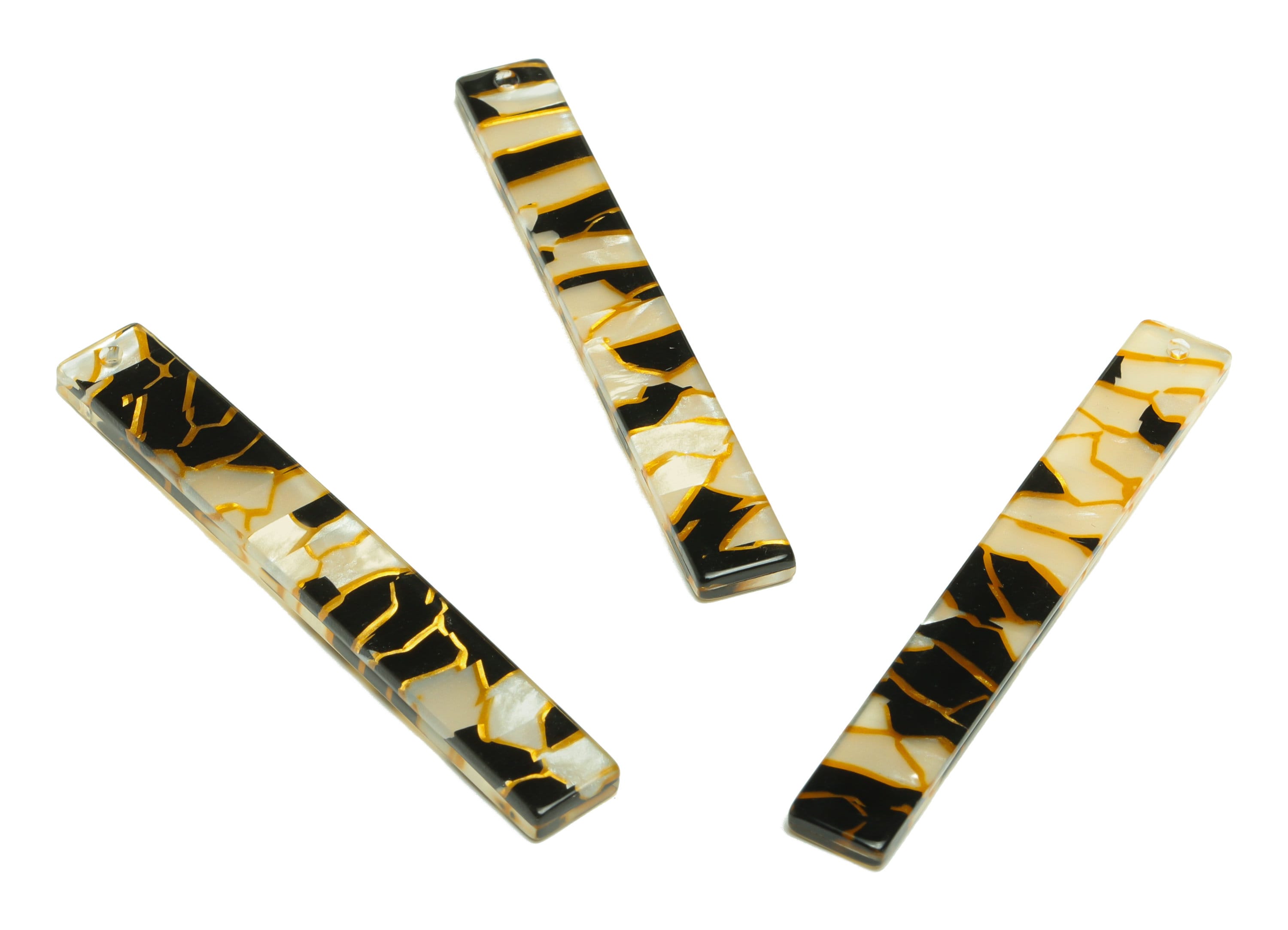Acrylic Stick Charms - Bar Earrings and Pendant - Zebra Print Earring Charm - Jewelry Supplies - Color Code: A403 - 59x7.8x2.5mm - AC2622 - DOMEDBAZAAR