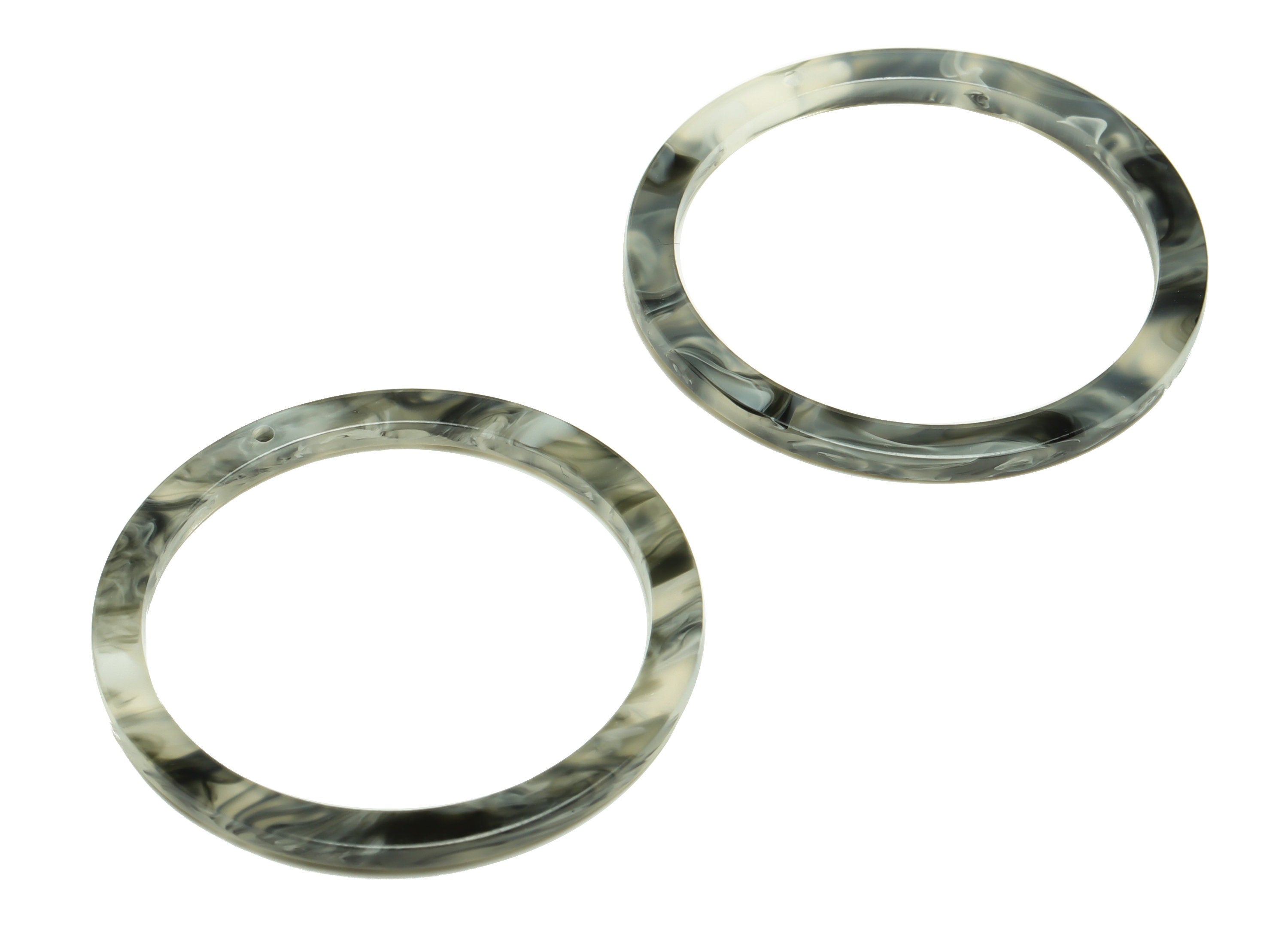 Acrylic Hoop Earrings Charms - Circle Pendant - Smoke Earring Findings - Jewelry Supplies - Color Code:A965 - 44x44.3x2mm -AC2620-A965 - DOMEDBAZAAR