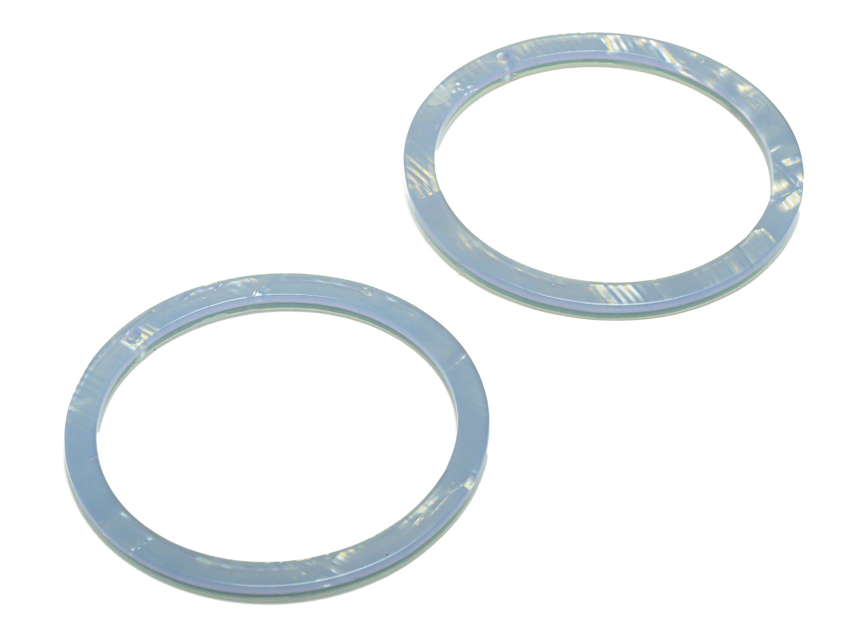 Acrylic Hoop Earrings Charms - Circle Pendant - Blue Earring Findings - Jewelry Supplies - Color Code:A984 - 44x44.3x2mm -AC2620-A984 - DOMEDBAZAAR
