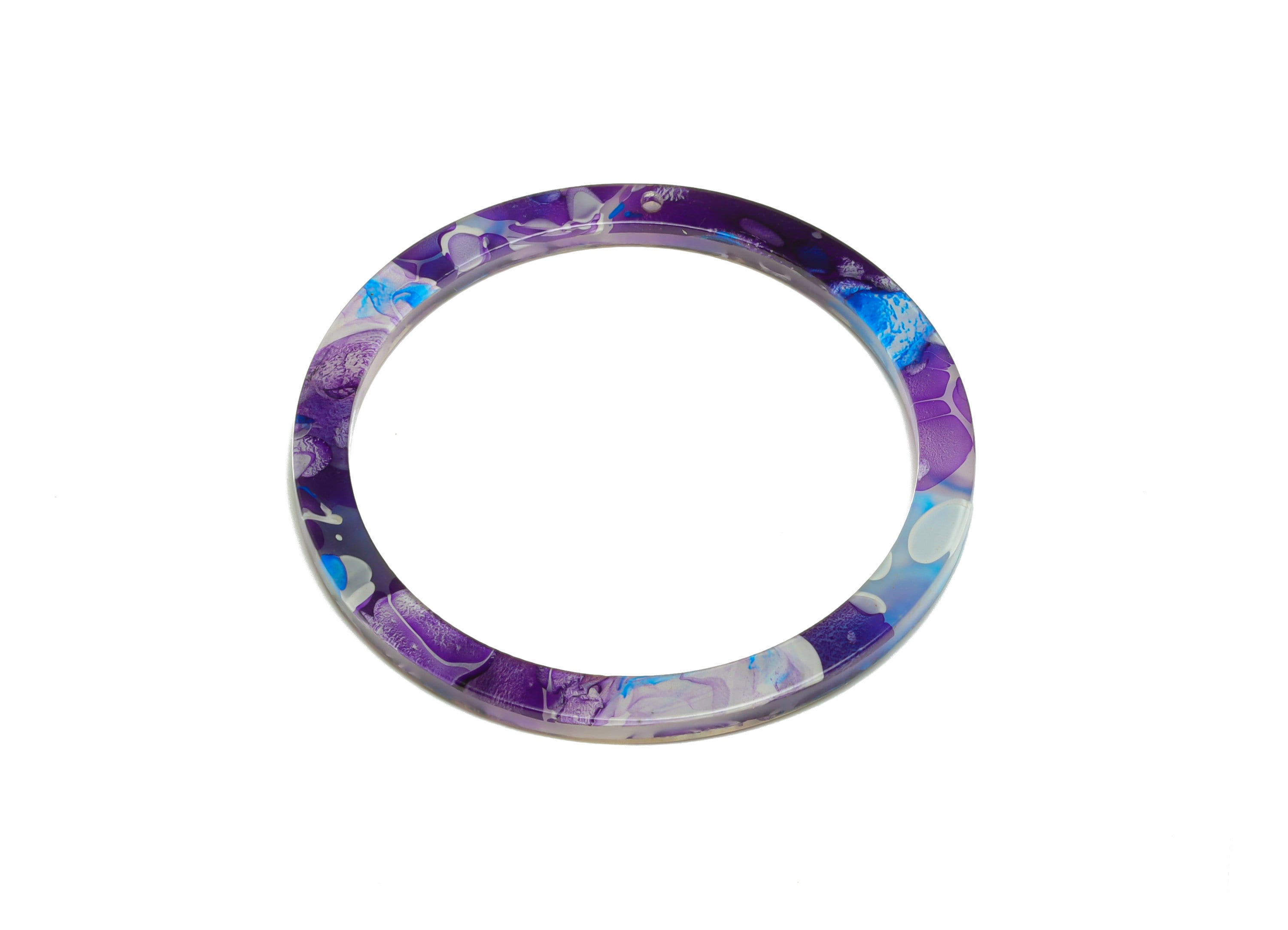 Acrylic Hoop Earrings Charms - Circle Pendant - Rainbow Earring Findings - Jewelry Supplies - Color Code:A943 - 44x44.3x2mm -AC2620-A943 - DOMEDBAZAAR