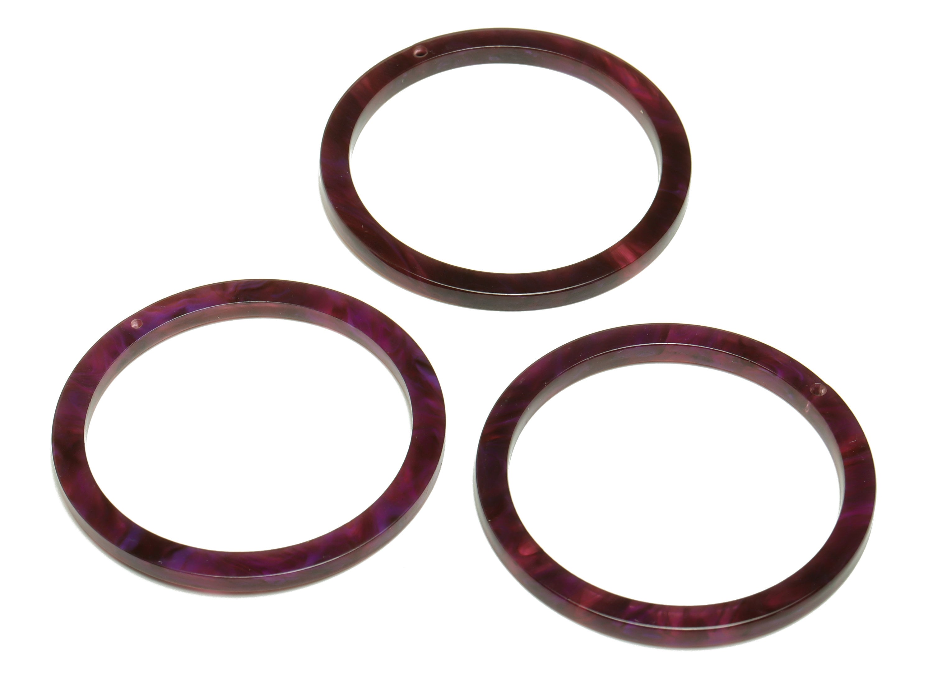 Acrylic Hoop Earrings Charms - Circle Pendant - Purple Earring Findings - Jewelry Supplies - Color Code:A973 - 44x44.3x2mm -AC2620-A973 - DOMEDBAZAAR