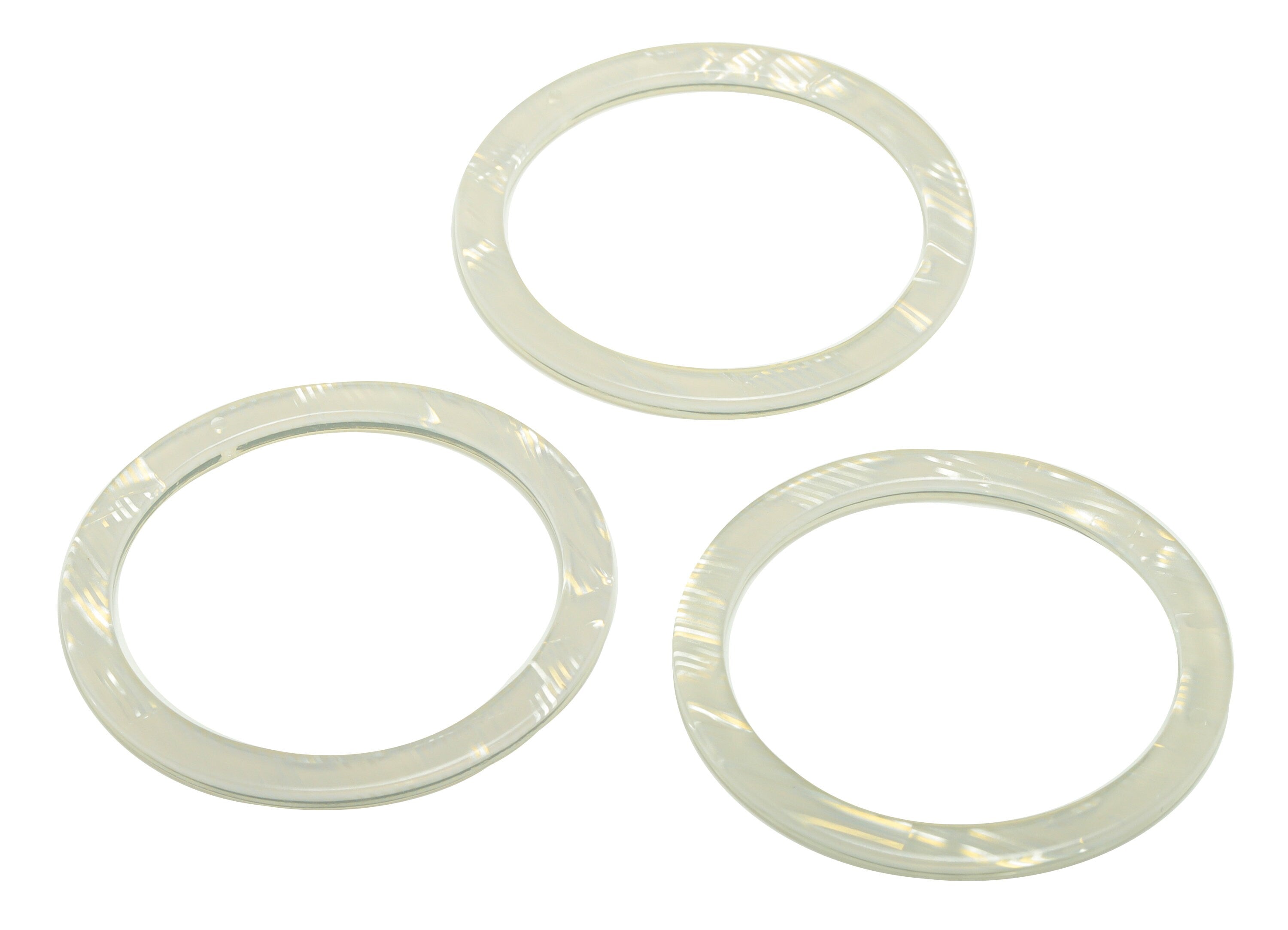 PVC Hoop Earrings Charms - Circle Pendant - White Earring Findings - Jewelry Supplies - Color Code:A514 - 44x44x2mm-AC2620-A514 - DOMEDBAZAAR
