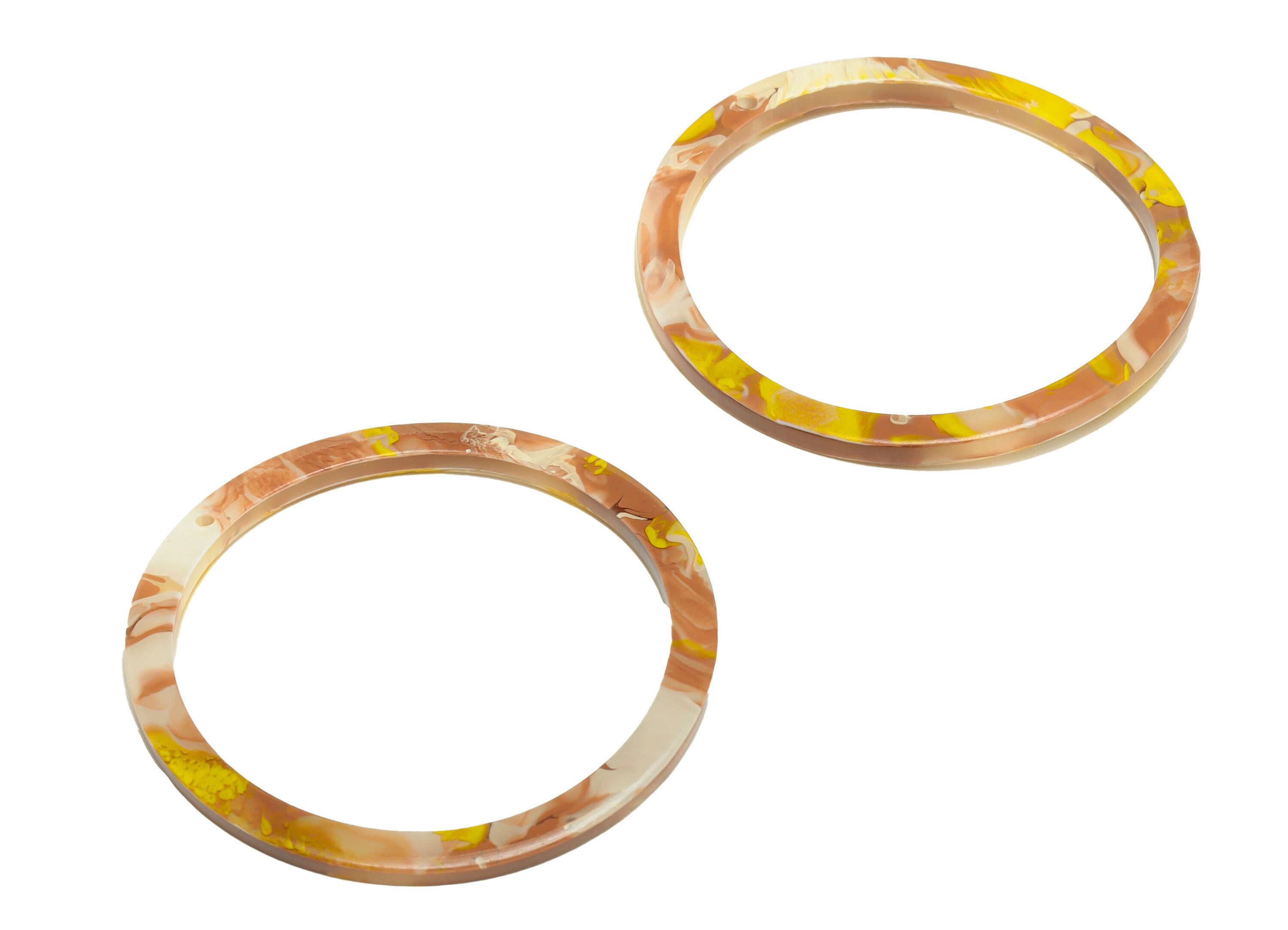 Acrylic Hoop Earrings Charms - Circle Pendant - Rainbow Earring Findings - Jewelry Supplies - Color Code:A583 - 44x44.3x2mm -AC2620-A583 - DOMEDBAZAAR