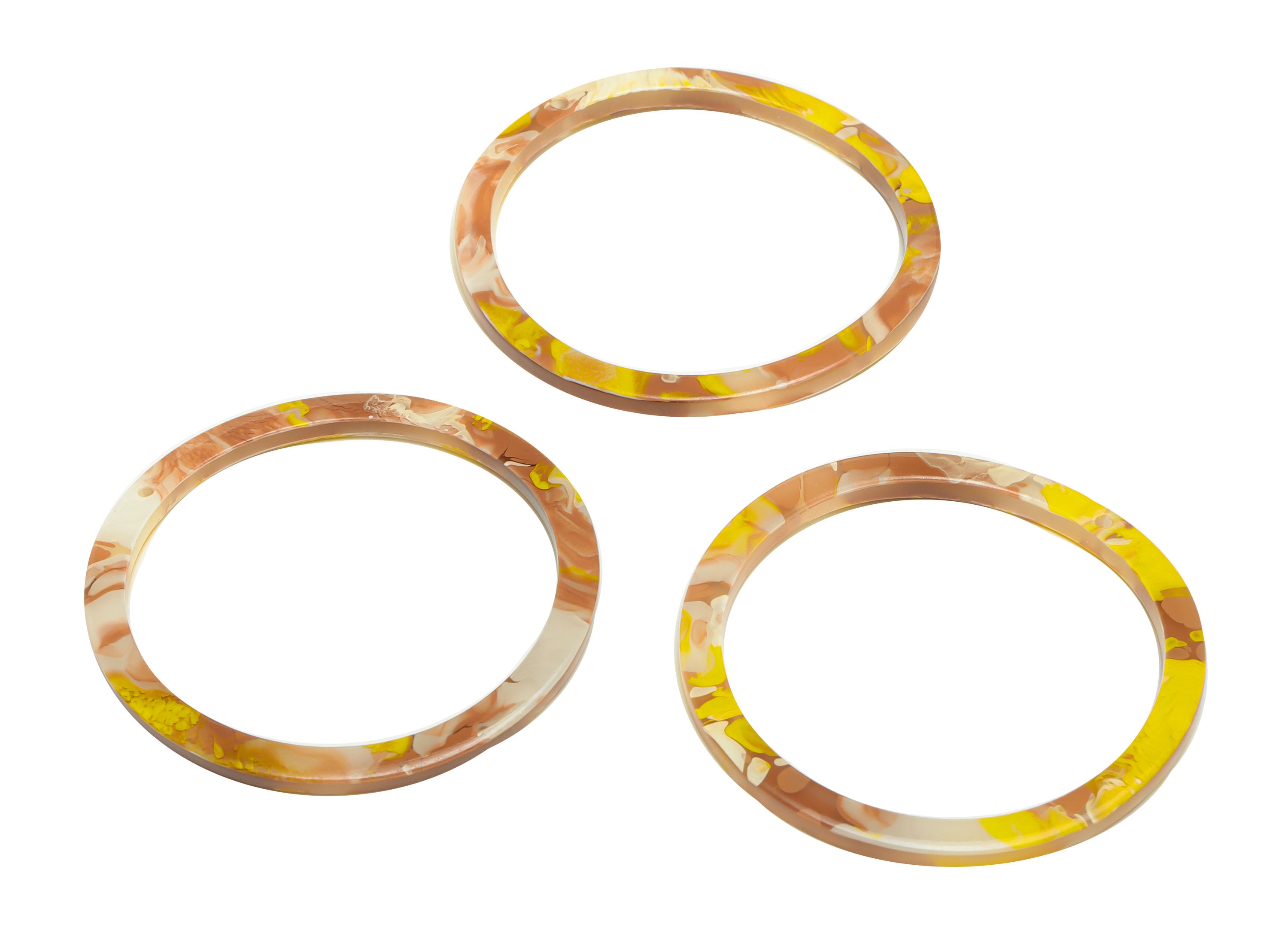 Acrylic Hoop Earrings Charms - Circle Pendant - Rainbow Earring Findings - Jewelry Supplies - Color Code:A583 - 44x44.3x2mm -AC2620-A583 - DOMEDBAZAAR