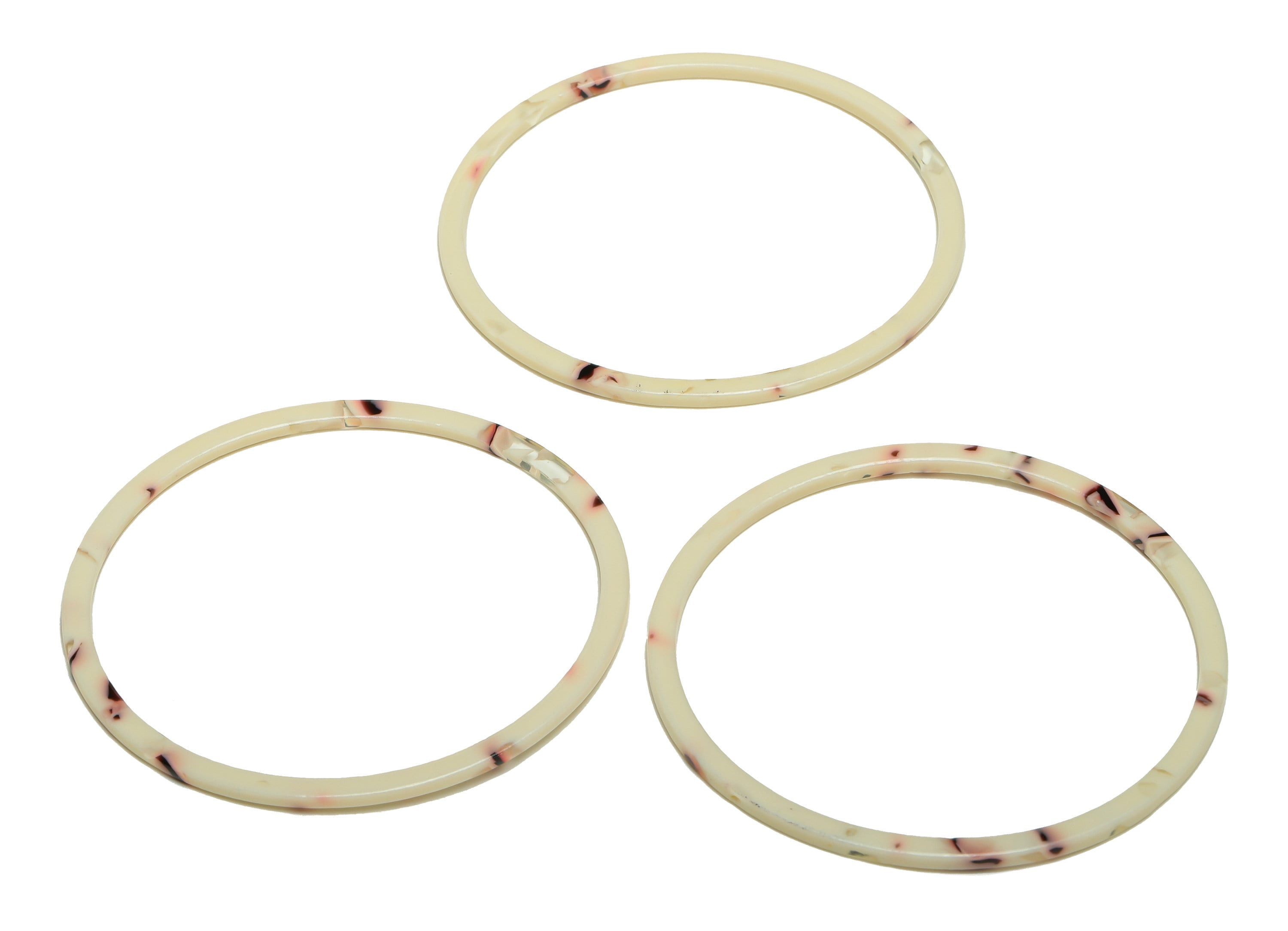 Acetate Hoop Earrings Charms - Circle Pendant - Rainbow Earring Findings - Jewelry Supplies - Color Code:A1013 - 44x44.3x2.6mm -AC2623-A1013 - DOMEDBAZAAR