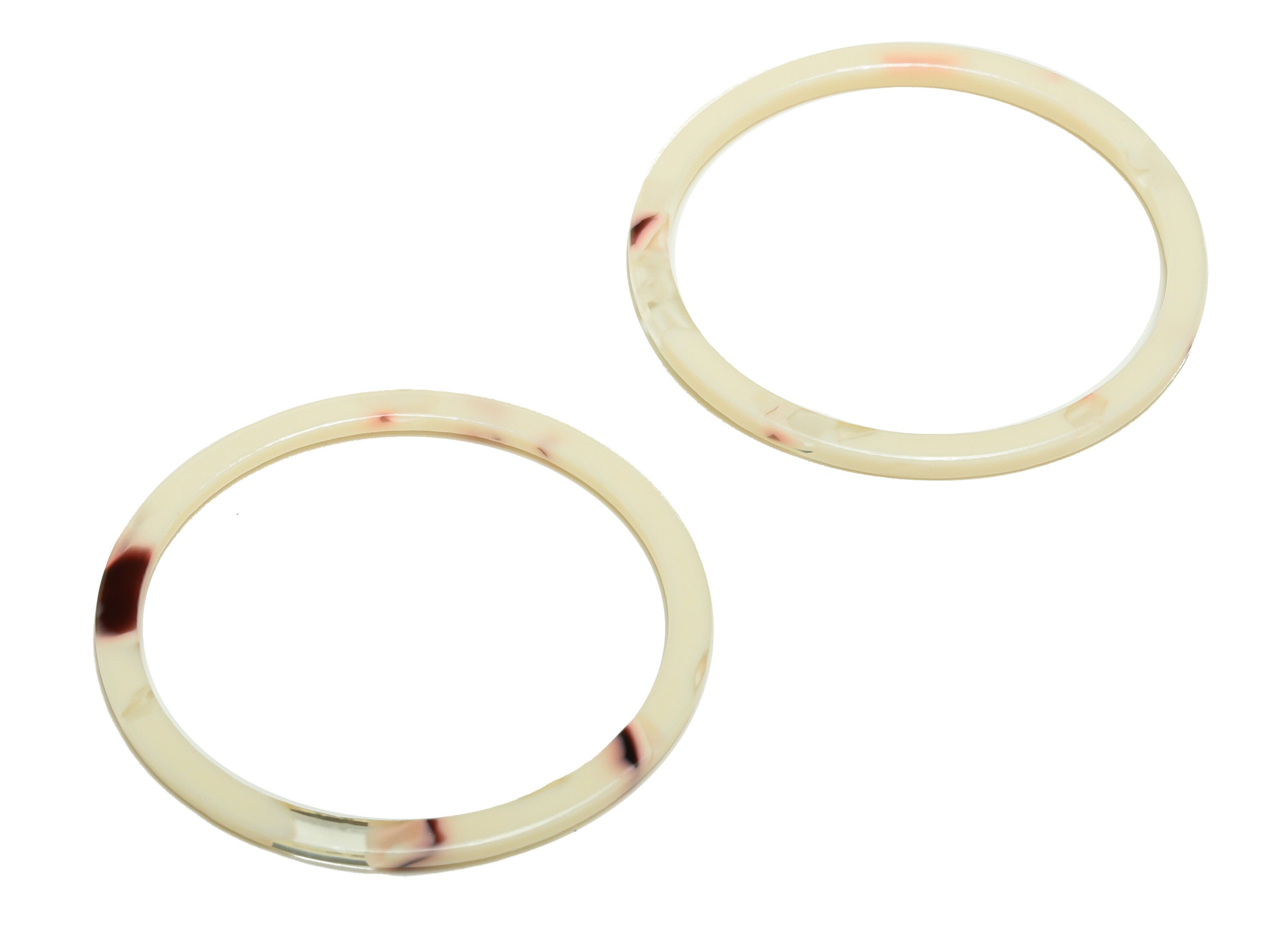 Acetate Hoop Earrings Charms - Circle Pendant - White Earring Findings - Jewelry Supplies - Color Code:A1013 - 44x44.3x2.6mm -AC2620-A1013 - DOMEDBAZAAR