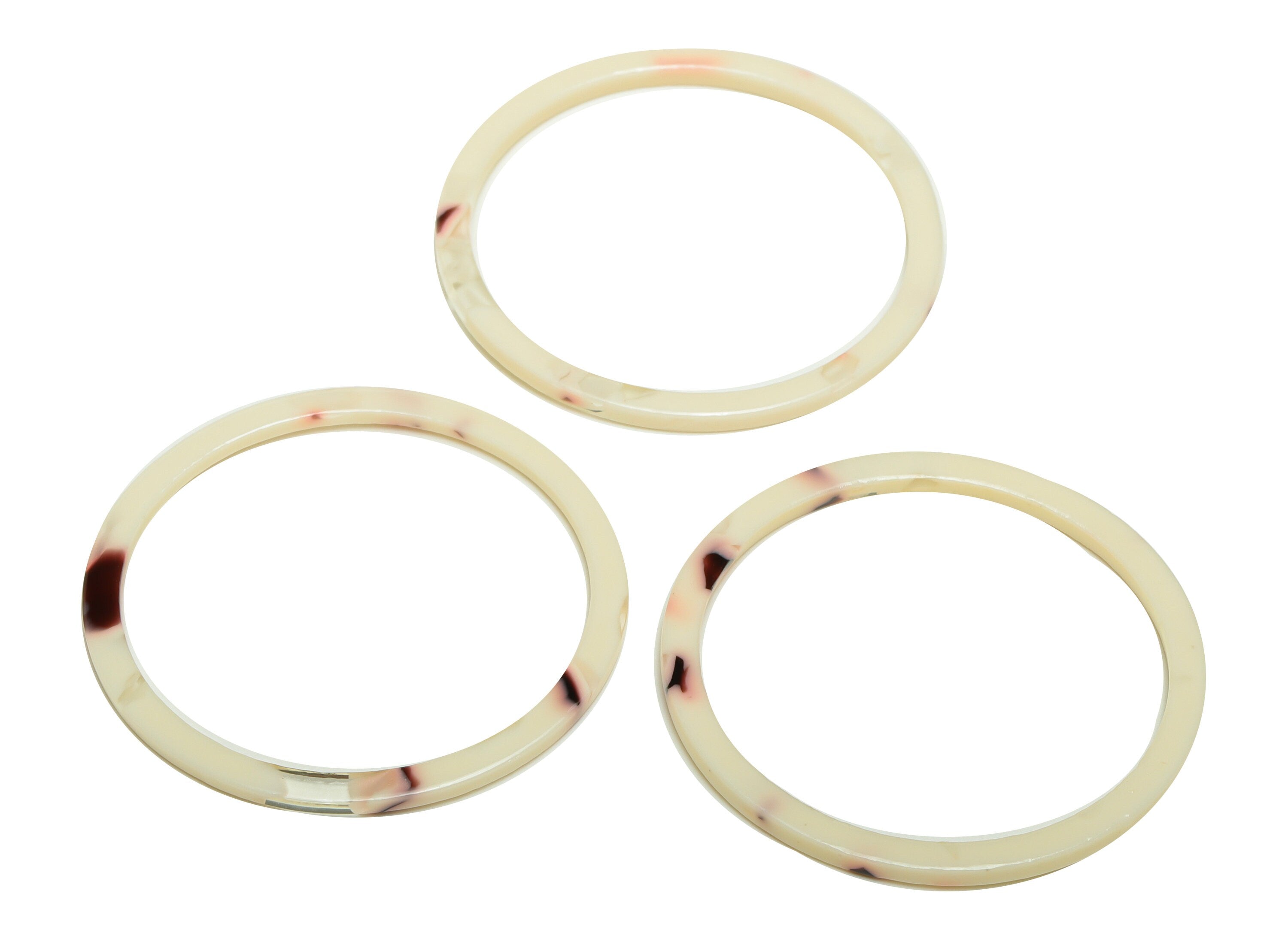 Acetate Hoop Earrings Charms - Circle Pendant - White Earring Findings - Jewelry Supplies - Color Code:A1013 - 44x44.3x2.6mm -AC2620-A1013 - DOMEDBAZAAR