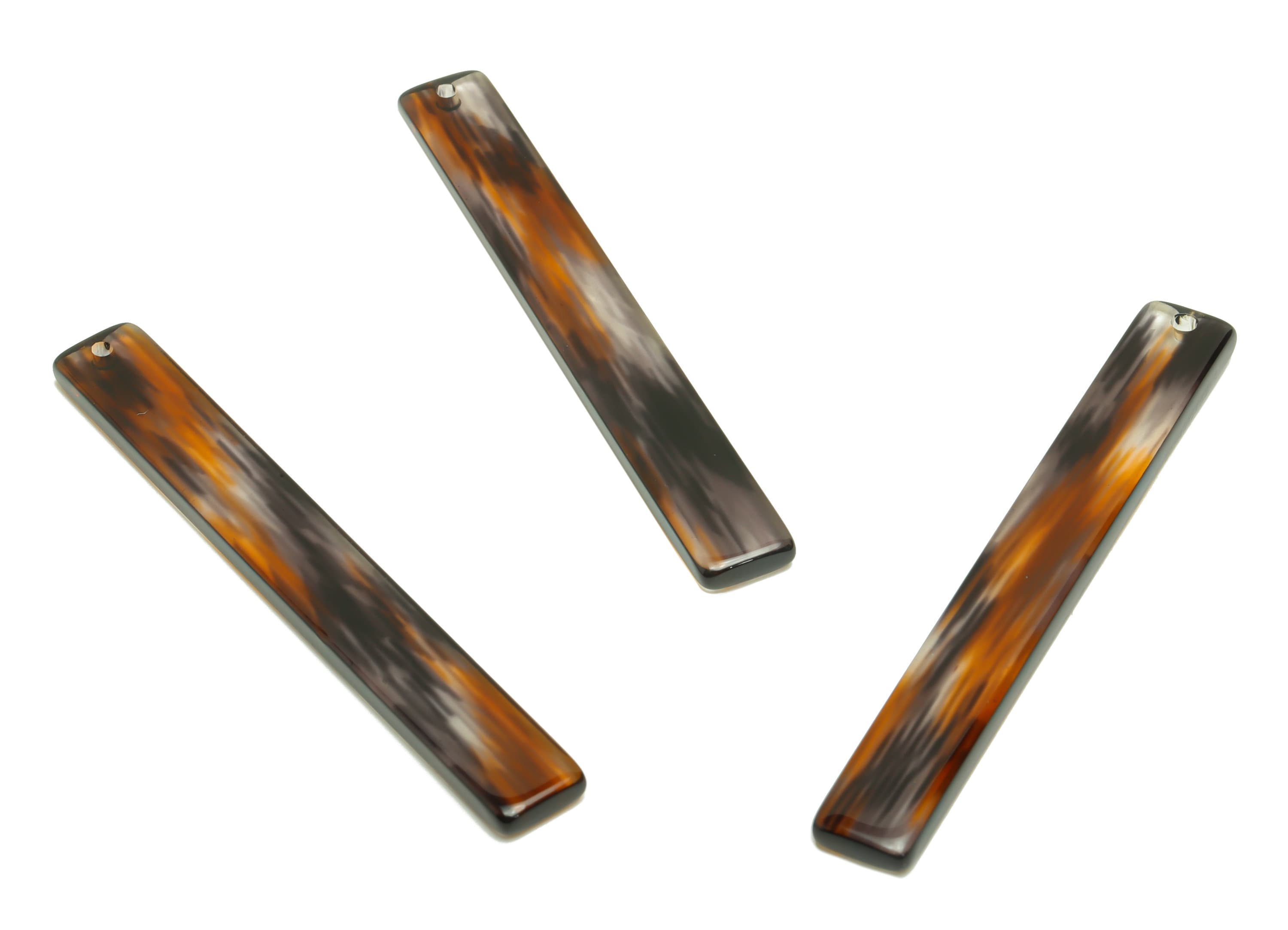 Acetate Stick Charms - Bar Earrings and Pendant - Bronw Earring Charm - Jewelry Supplies - Color Code: A12 - 59x7.8x2.56mm - AC2622-A995 - DOMEDBAZAAR