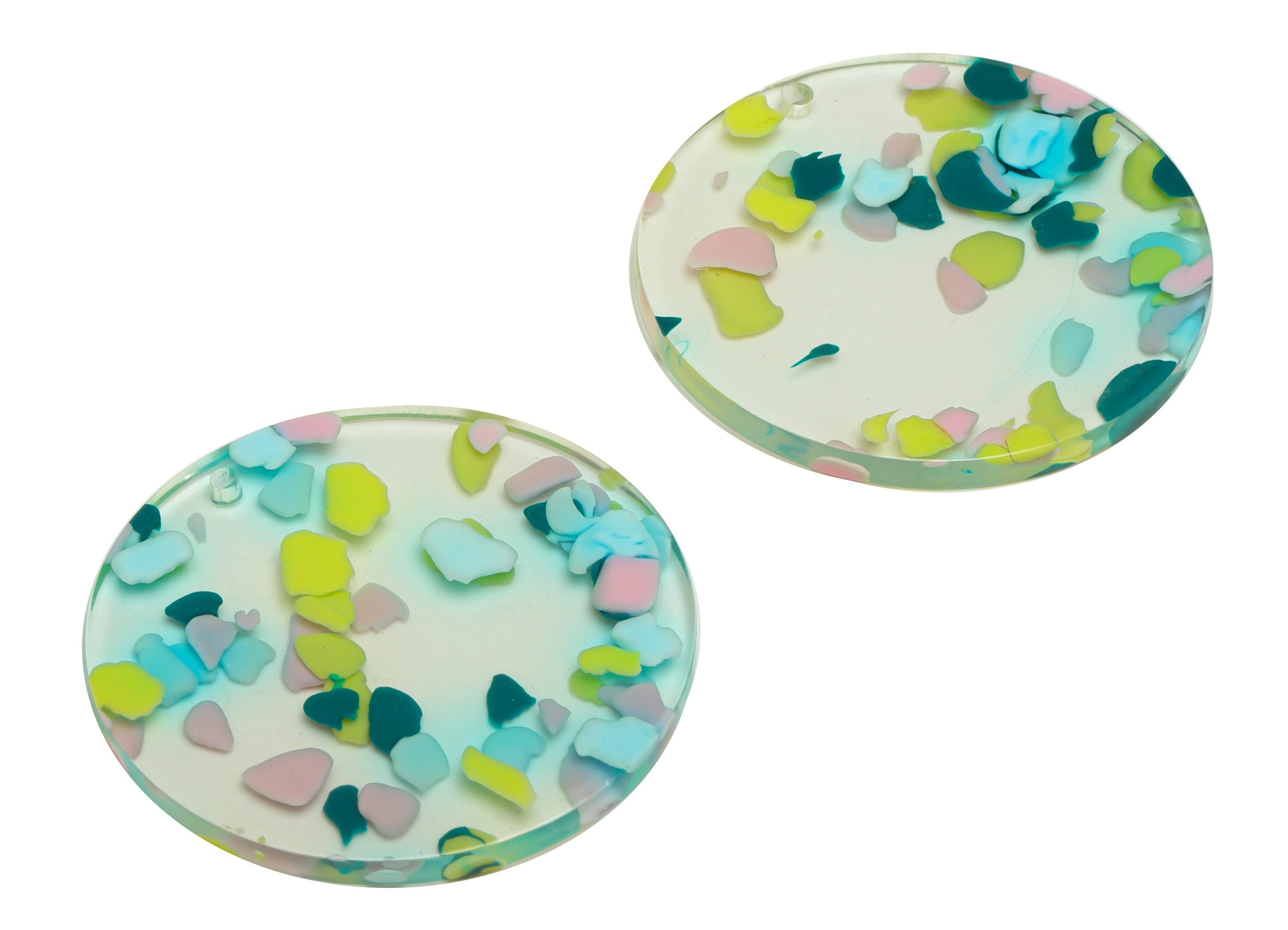 Acetate Round Charms - Circle Earrings and Pendant - Transparent Earring Findings - Jewelry Supplies - Color Code:A222 - 35x3mm -AC2621-A222 - DOMEDBAZAAR