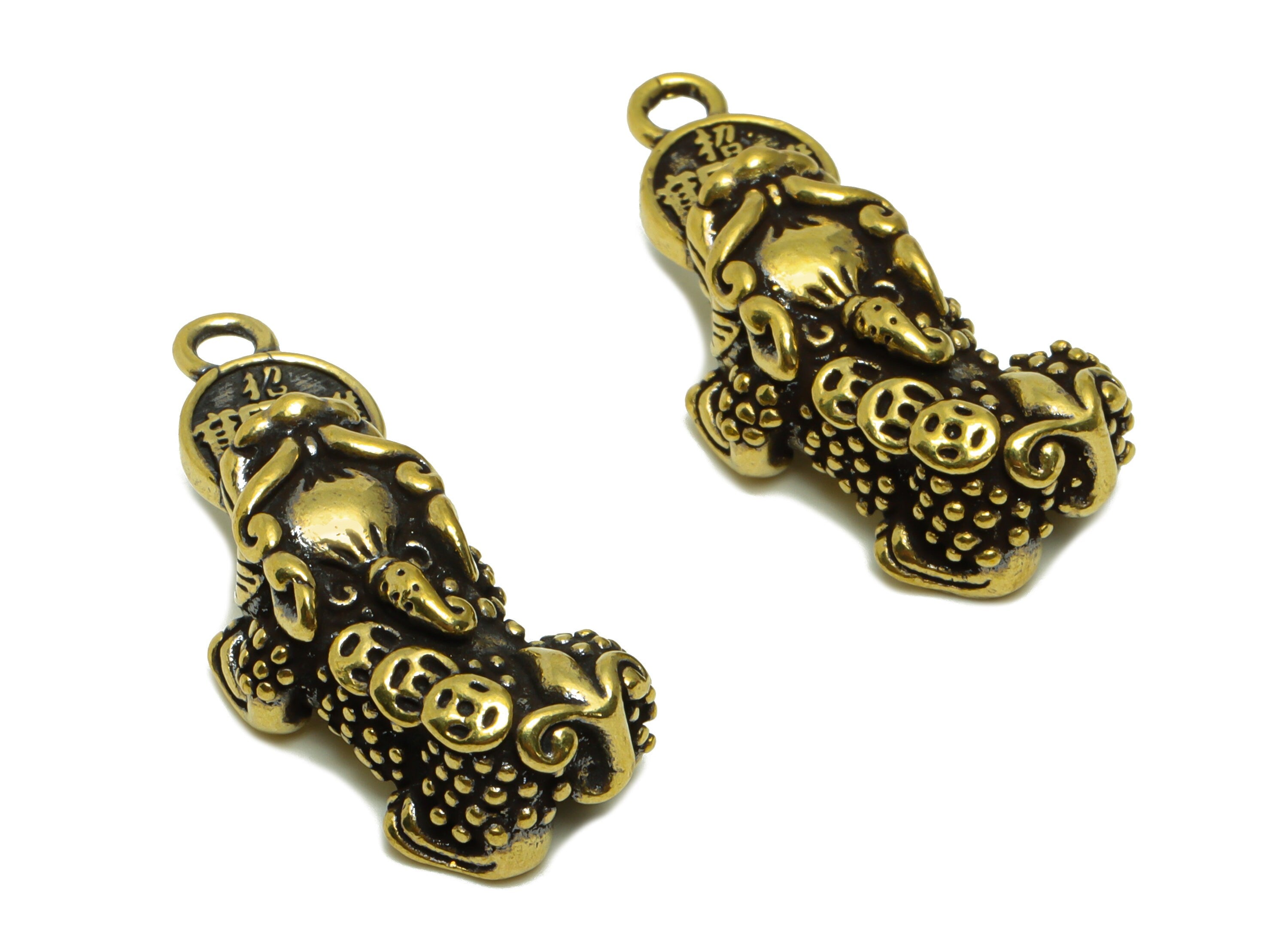 Brass Brave Troops Charm - Raw Brass Brave Troops Money Earring Charms - Antique Looking Pendant -Brave Troop Figure - 32x13x9mm - PP8738 - DOMEDBAZAAR