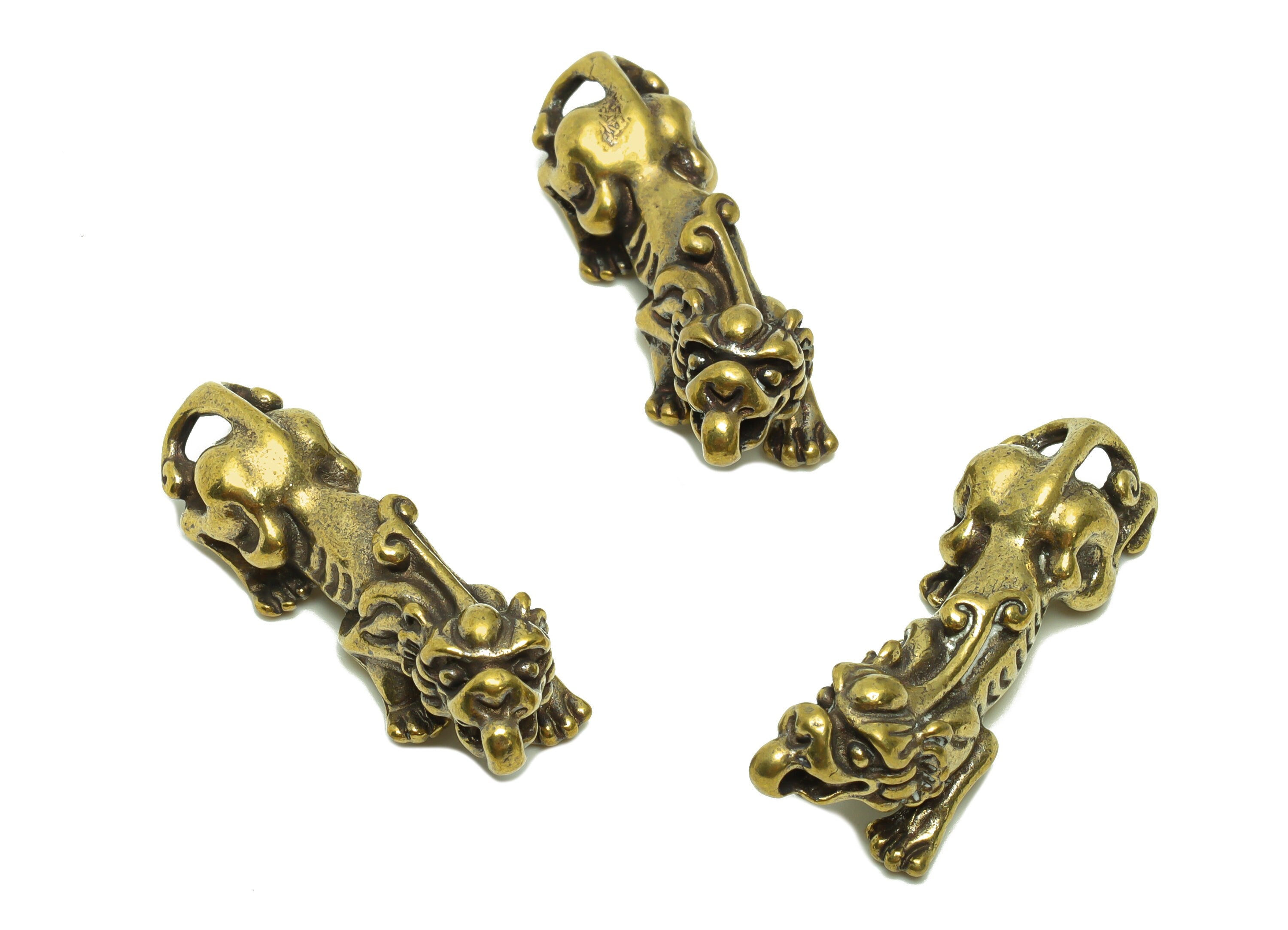 Brass Brave Troops Charm - Raw Brass  Brave Troops Earring Charms - Antique Looking Pendant - Dragon Figure - 38x11.76x14mm - PP8711 - DOMEDBAZAAR