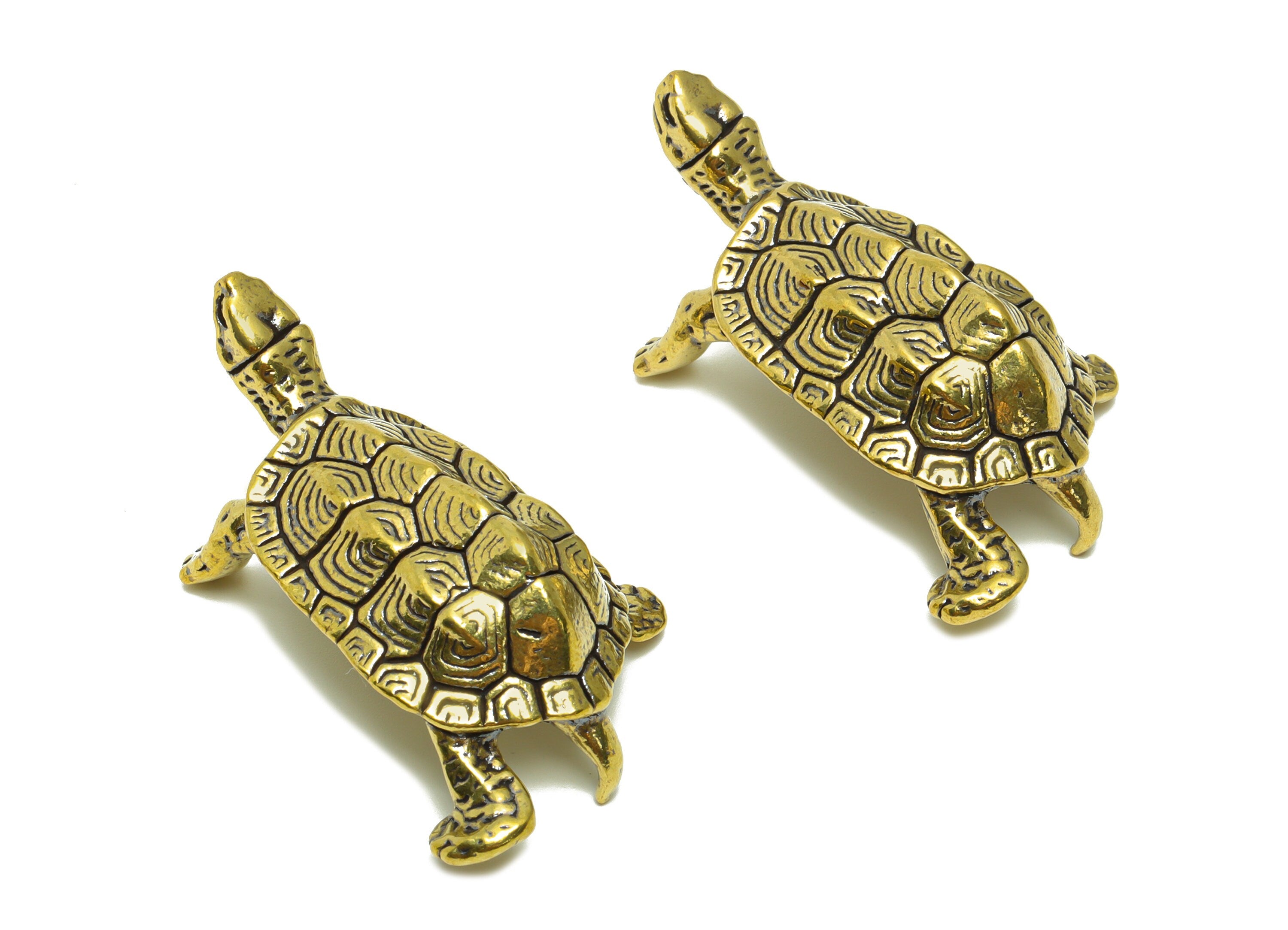 Brass Turtle Charm - Raw Brass Turtle Earring Charms - Antique Looking Pendant - Turtle Figure - Pattern Turtle - 50.08x30.75x13mm - PP8744 - DOMEDBAZAAR