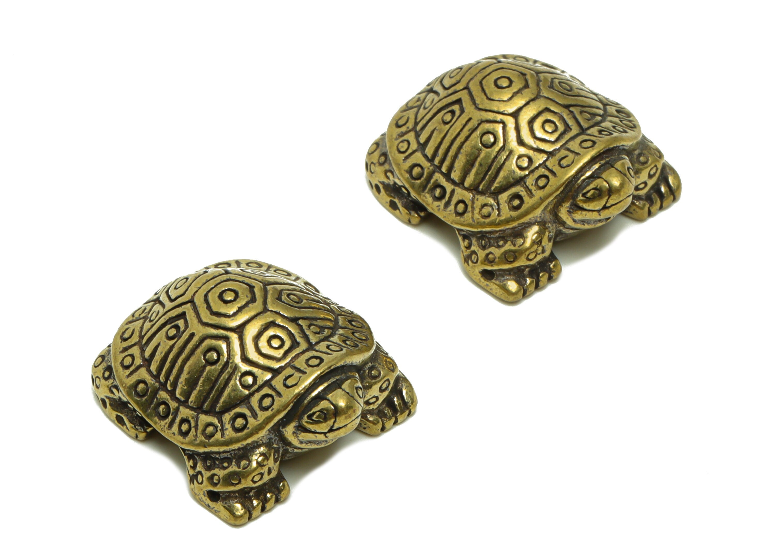 Brass Turtle Charm - Raw Brass Turtle Earring Charms - Antique Looking Pendant - Textured Turtle Figure - Pattern Turtle - 50x30x13mm-PP8722 - DOMEDBAZAAR