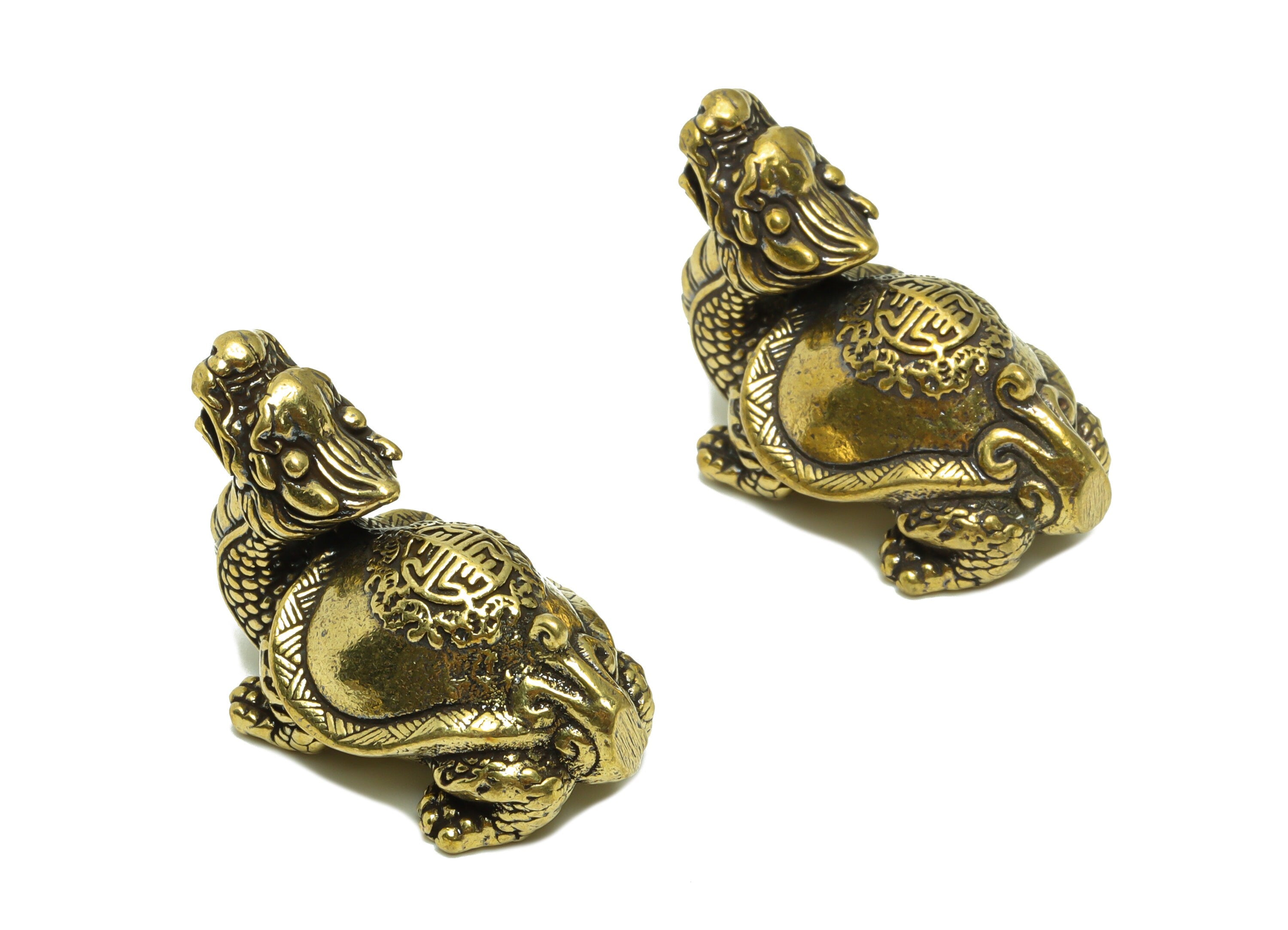 Brass Dragon Turtle Charm - Raw Brass Dragon Turtle Earring Charms - Antique Looking Pendant - Dragon Pattern Figure - 37.15x22x20mm- PP8751 - DOMEDBAZAAR