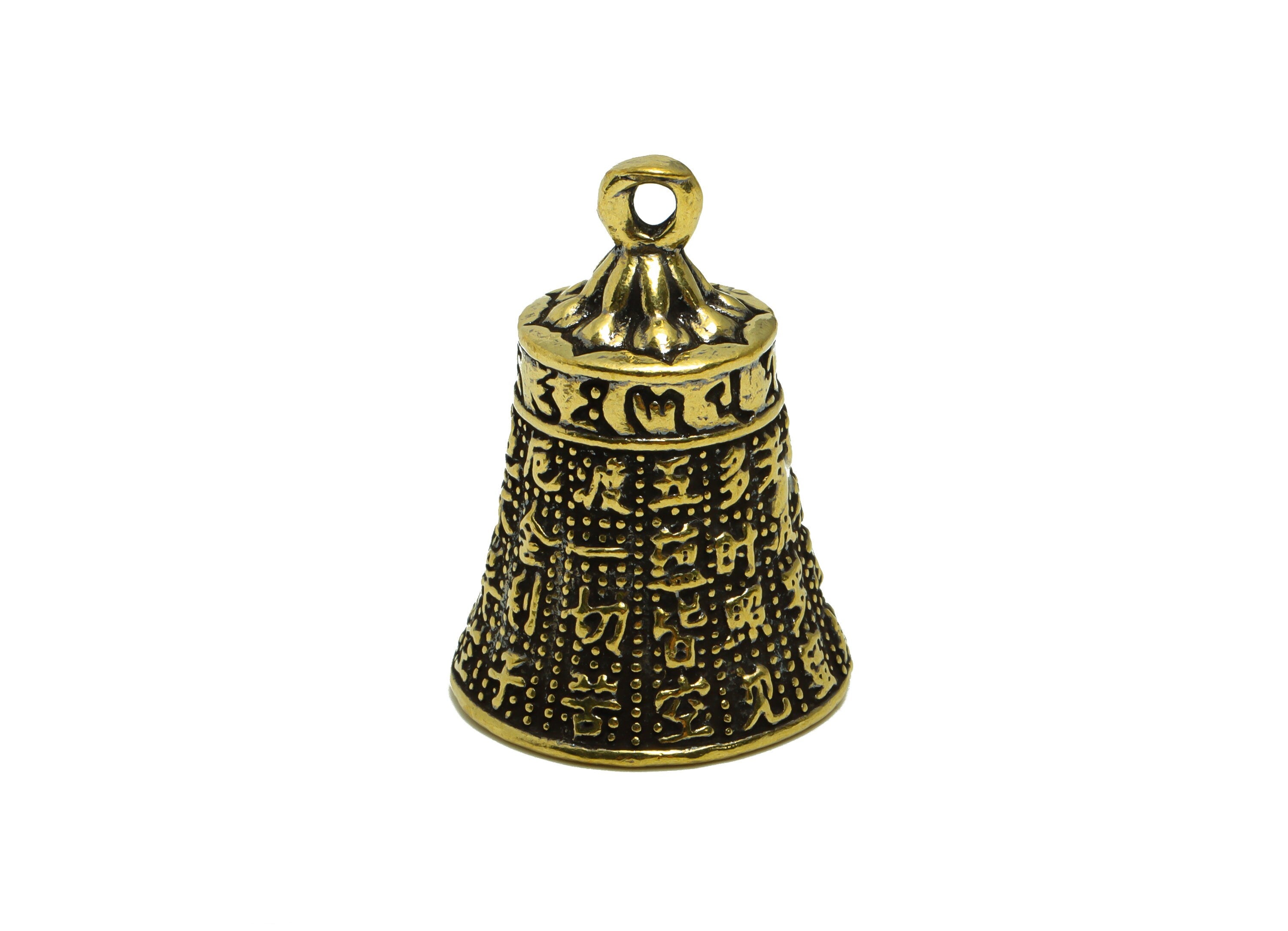 Brass Bell Charm - Raw Brass Ring the Bell Earring Charms - Textured Bell Figure - Antique Looking Pendant - Bell Pendant- 35x25x24mm-PP8766 - DOMEDBAZAAR