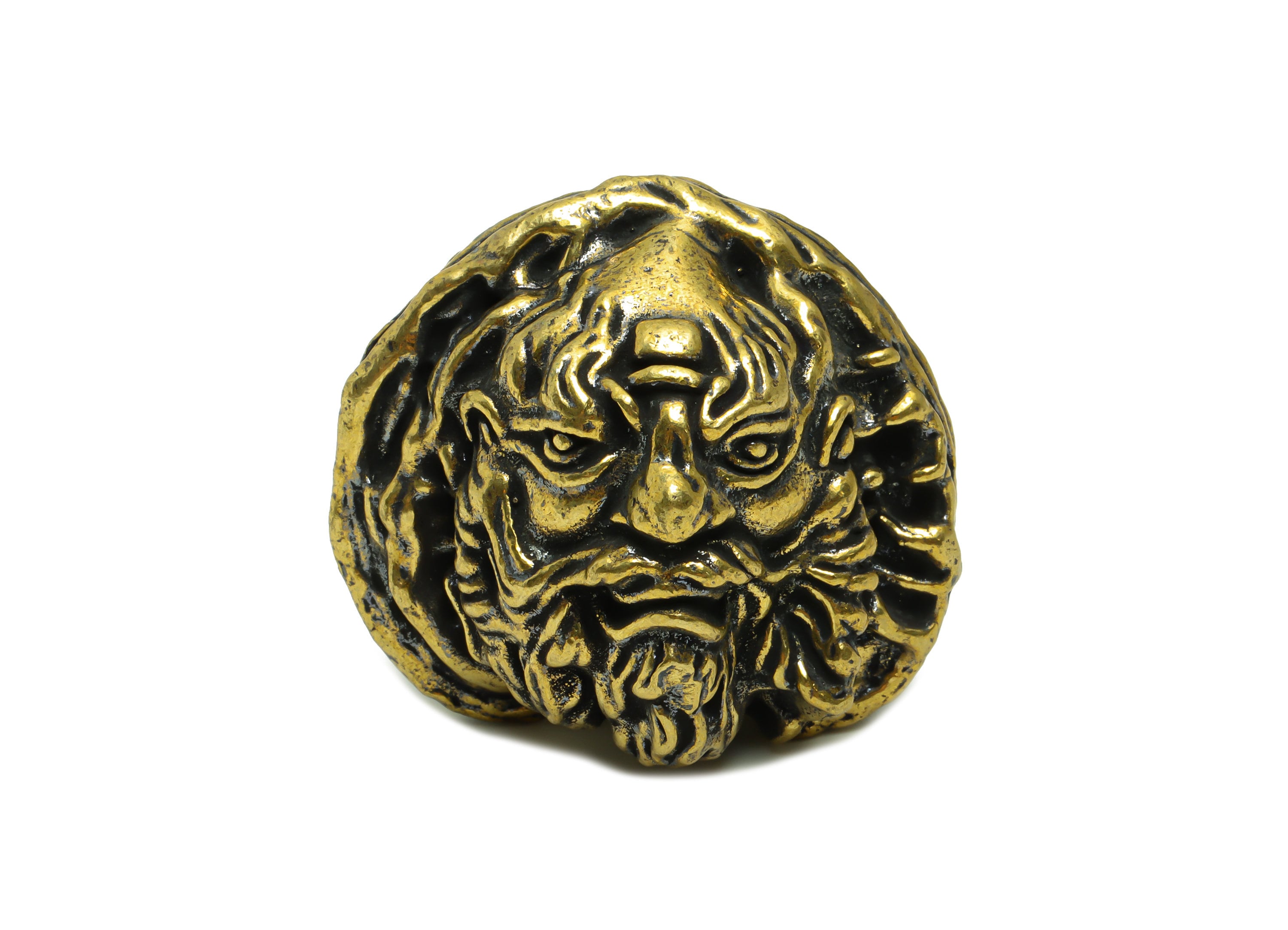 Brass Walnut Charm - Raw Brass Walnut Charms - Walnut Figure - Antique Looking Pendant - Portrait Solid Walnut - 36.38x41.79x38.56mm-PP8715 - DOMEDBAZAAR