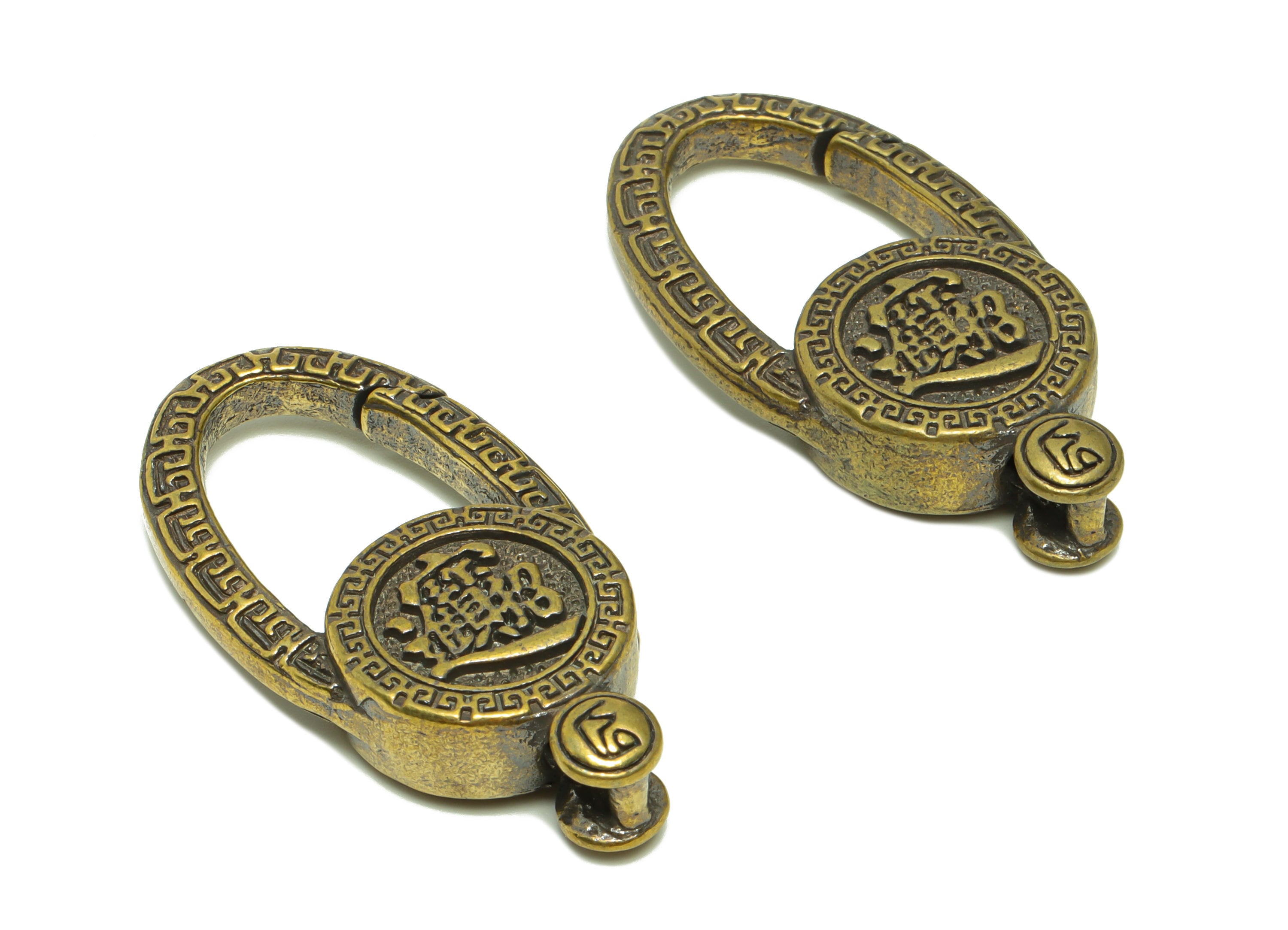 Brass Claw Clasps - Raw Brass Claw Clasps - Keyring Clasp Figure - Antique Looking Clasp - Key Holder Clasp - 45.74x24.14x9.1mm - PP8721 - DOMEDBAZAAR