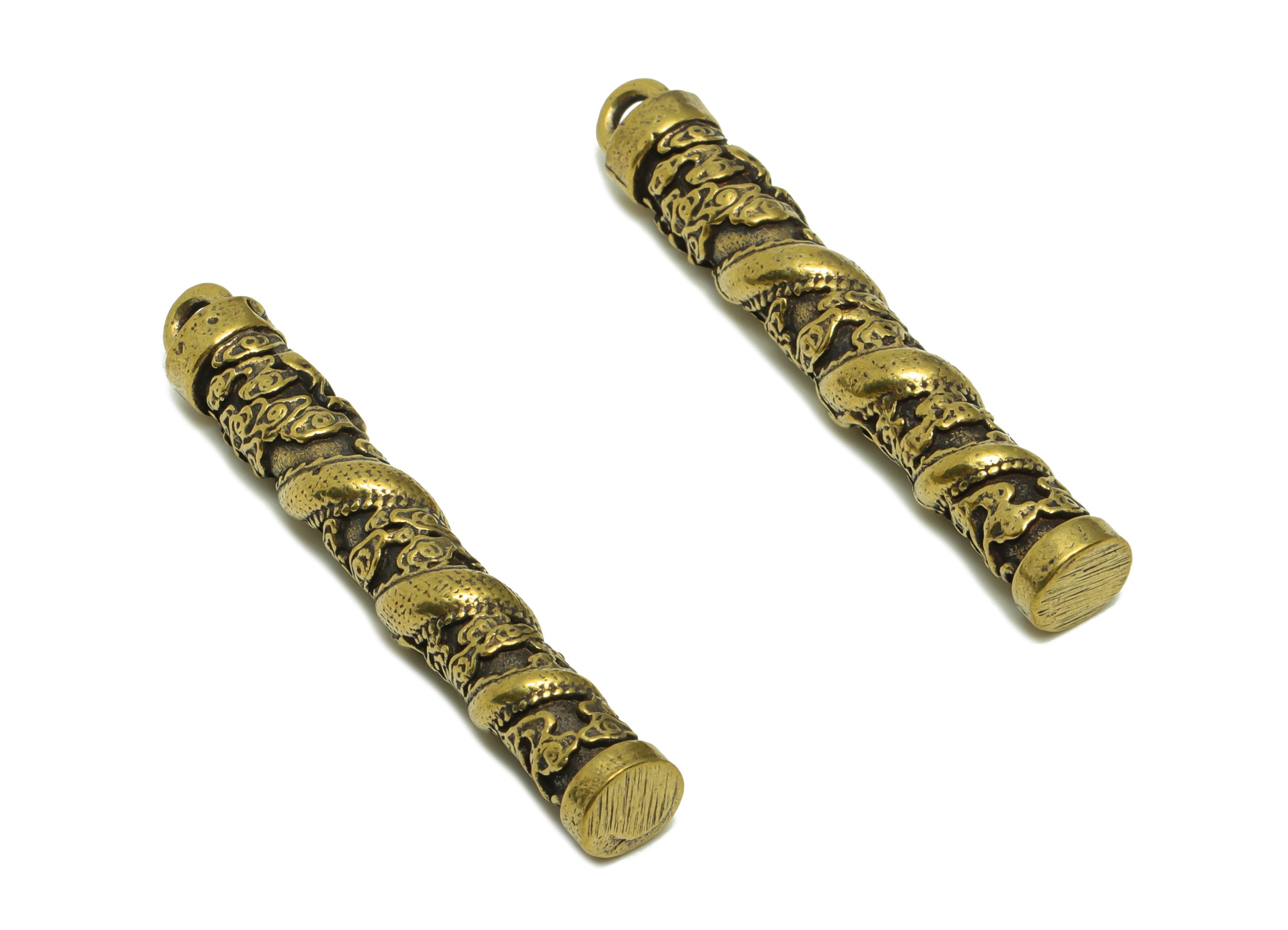 Brass Stick Charms - Raw Brass Stirp Earring Charm - Textured Bar Figure - Antique Looking Pendant - Stirp Pendant - 44.52x6.8x6mm - PP8761 - DOMEDBAZAAR