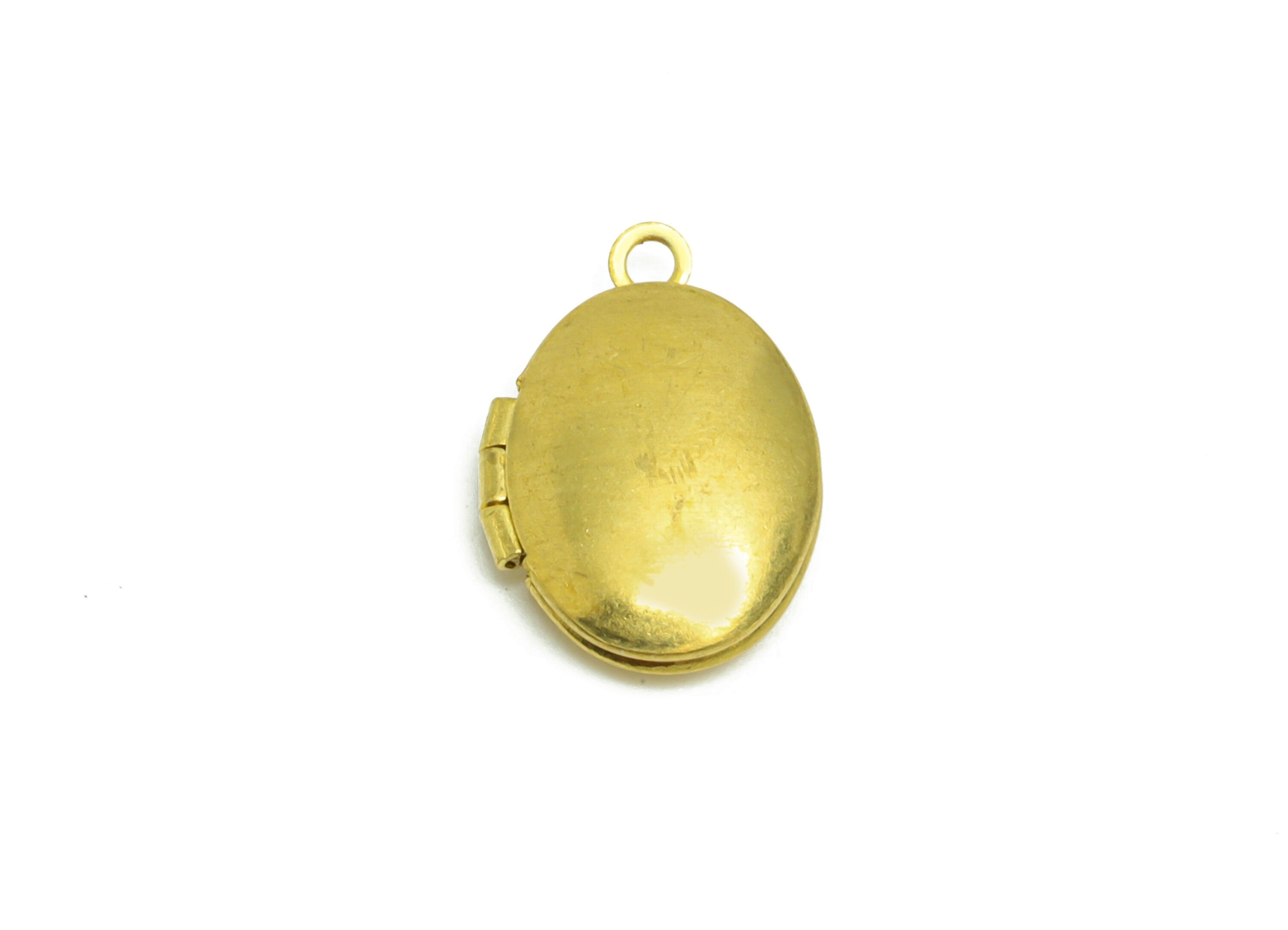 Brass Oval Locket Charm - Raw Brass Antique Vintage - Antique Looking Locket - Vintage Looking Locket - For Necklace - 23.53x15x5mm - PP8934 - DOMEDBAZAAR