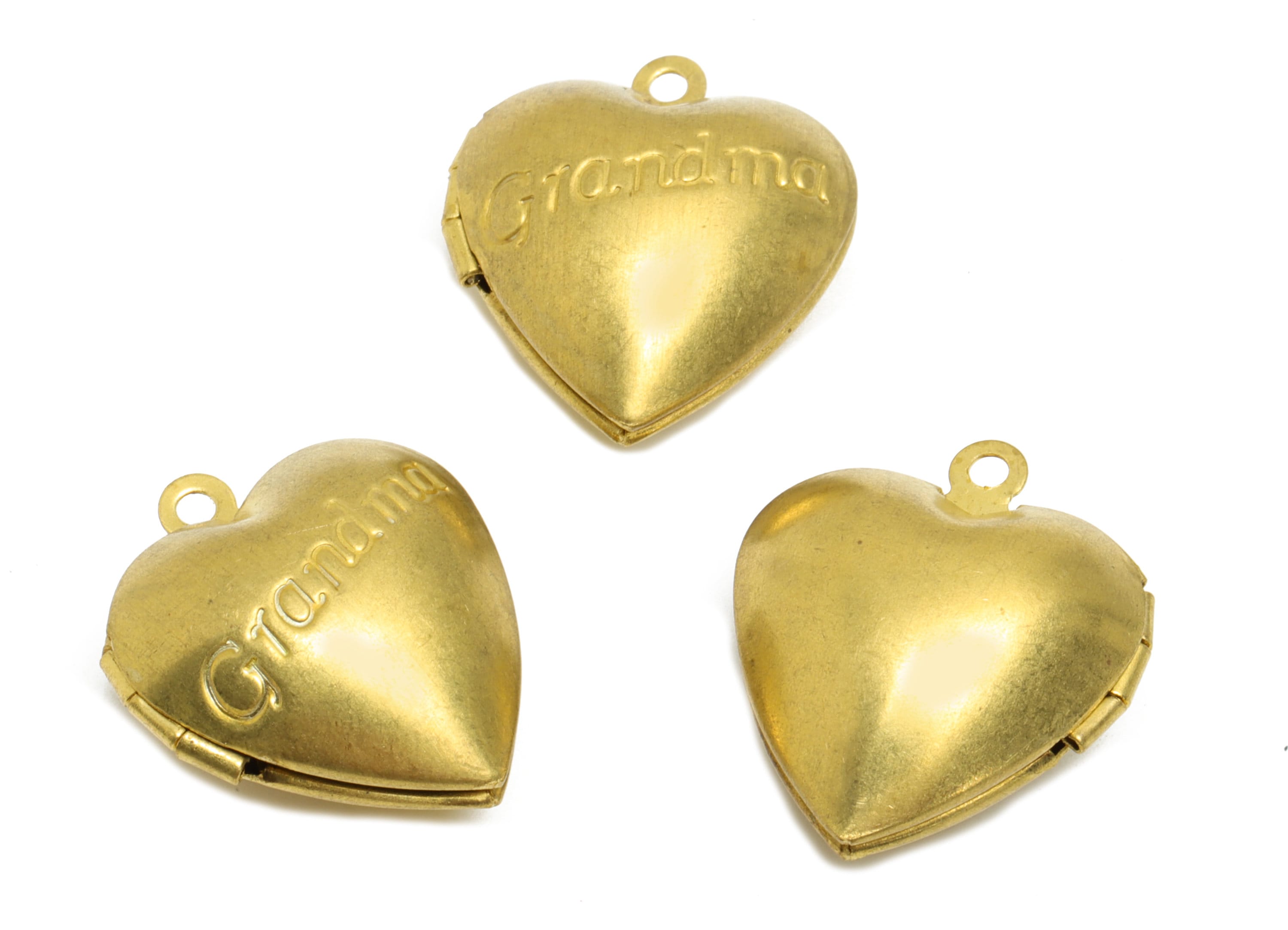 Brass Heart Locket Charm - Raw Brass Grandma Locket Pendant - Engraved Locket Pendant For Necklace - 22.3x19x10mm - PP8912 - DOMEDBAZAAR