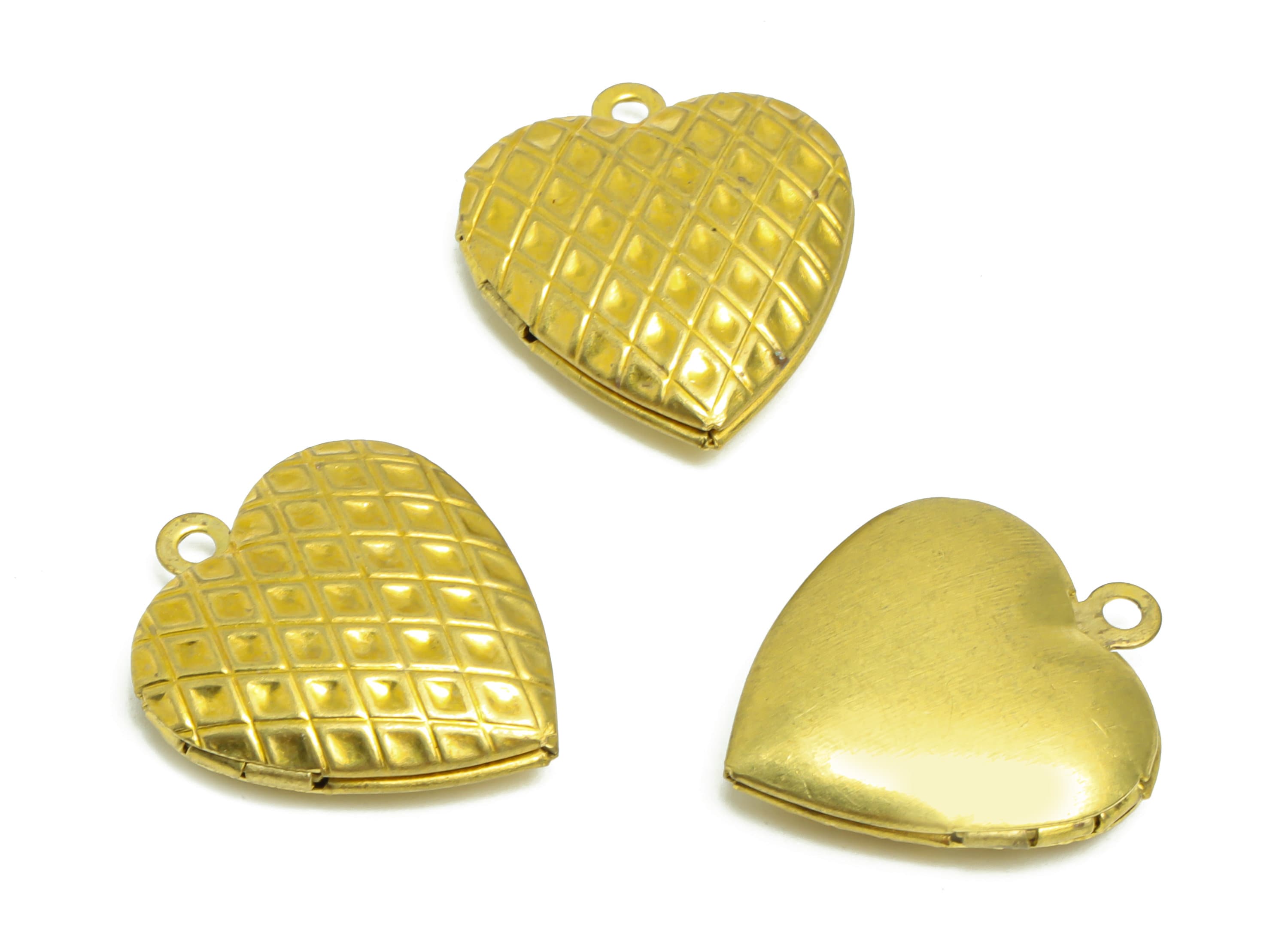 Brass Heart Locket Charm - Raw Brass Antique Vintage Engraved Locket - Antique Looking Locket - Vintage Looking Locket - 21x19x5mm - PP8921 - DOMEDBAZAAR