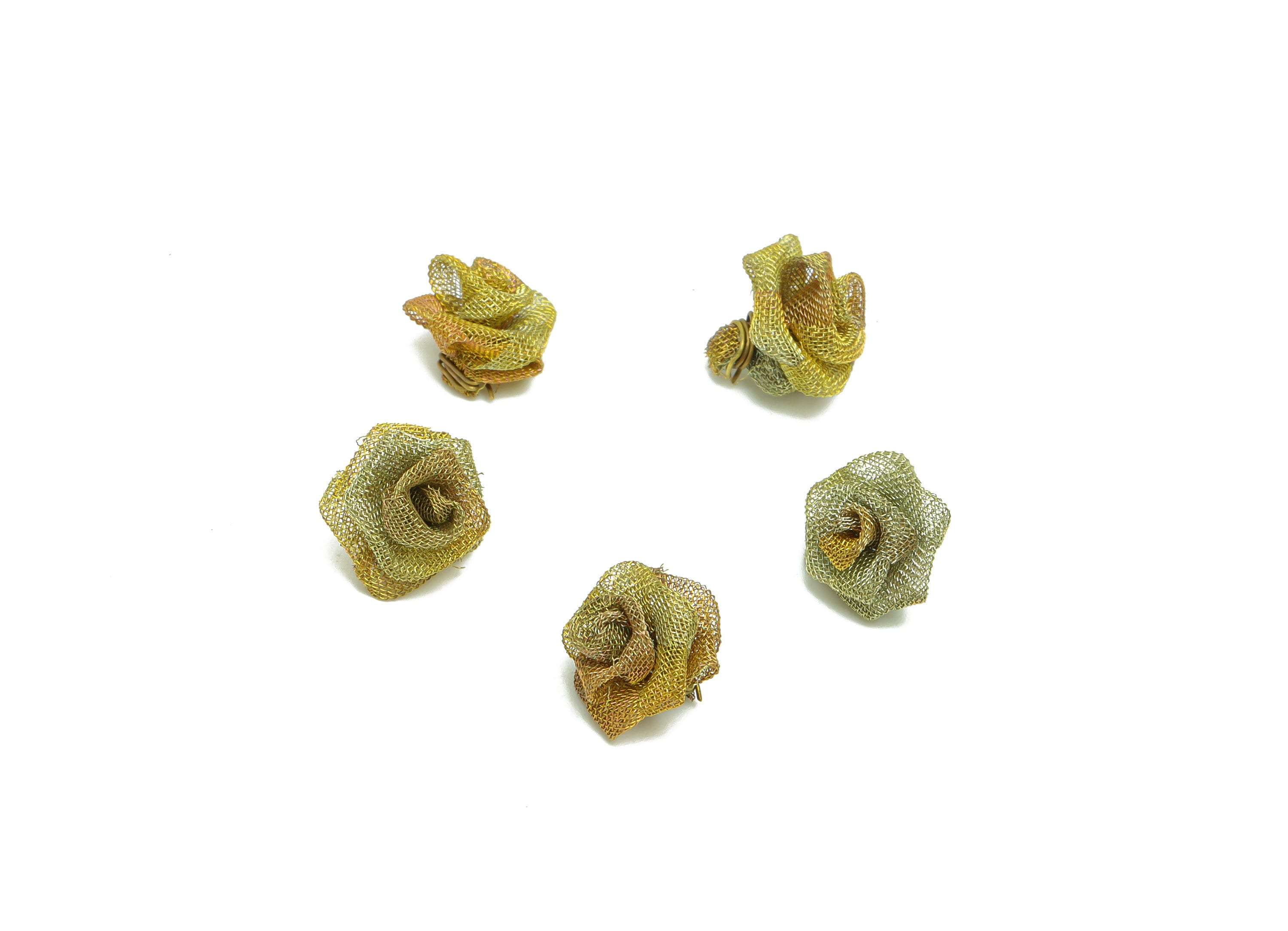 Brass Rose Earring Charms - Raw Brass Flower Charm - Brass Cubic Rose Earring Charm - Rose Figure - Jewelry Supplies - 9.36x9x8mm - PP8904 - DOMEDBAZAAR