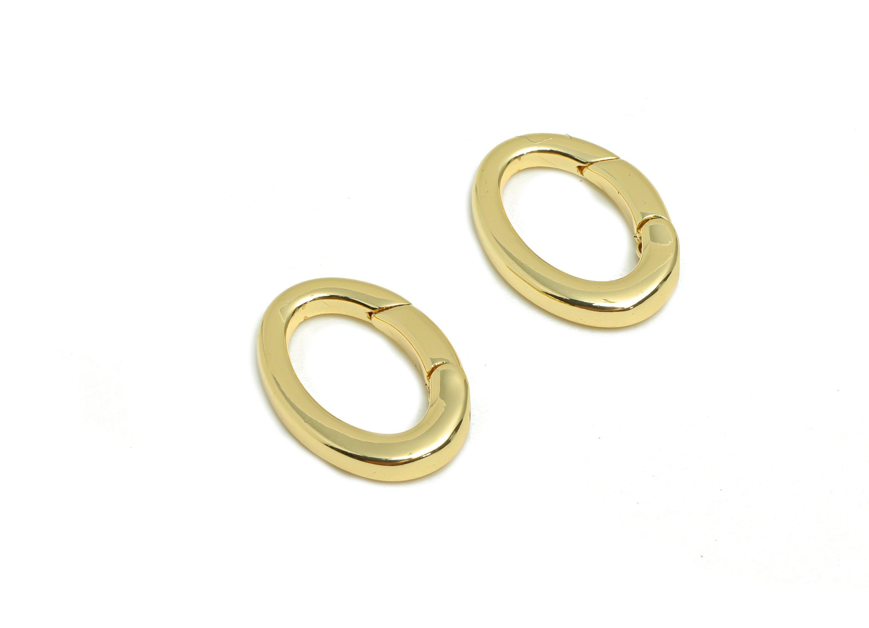 Brass Oval Connector Clasp - Brass Carabiner Parrot Clasp - Parrot Clasp - Lobster Claw Clasp - 18K Real Gold Plated - 18x13x2mm - RGP7068 - DOMEDBAZAAR