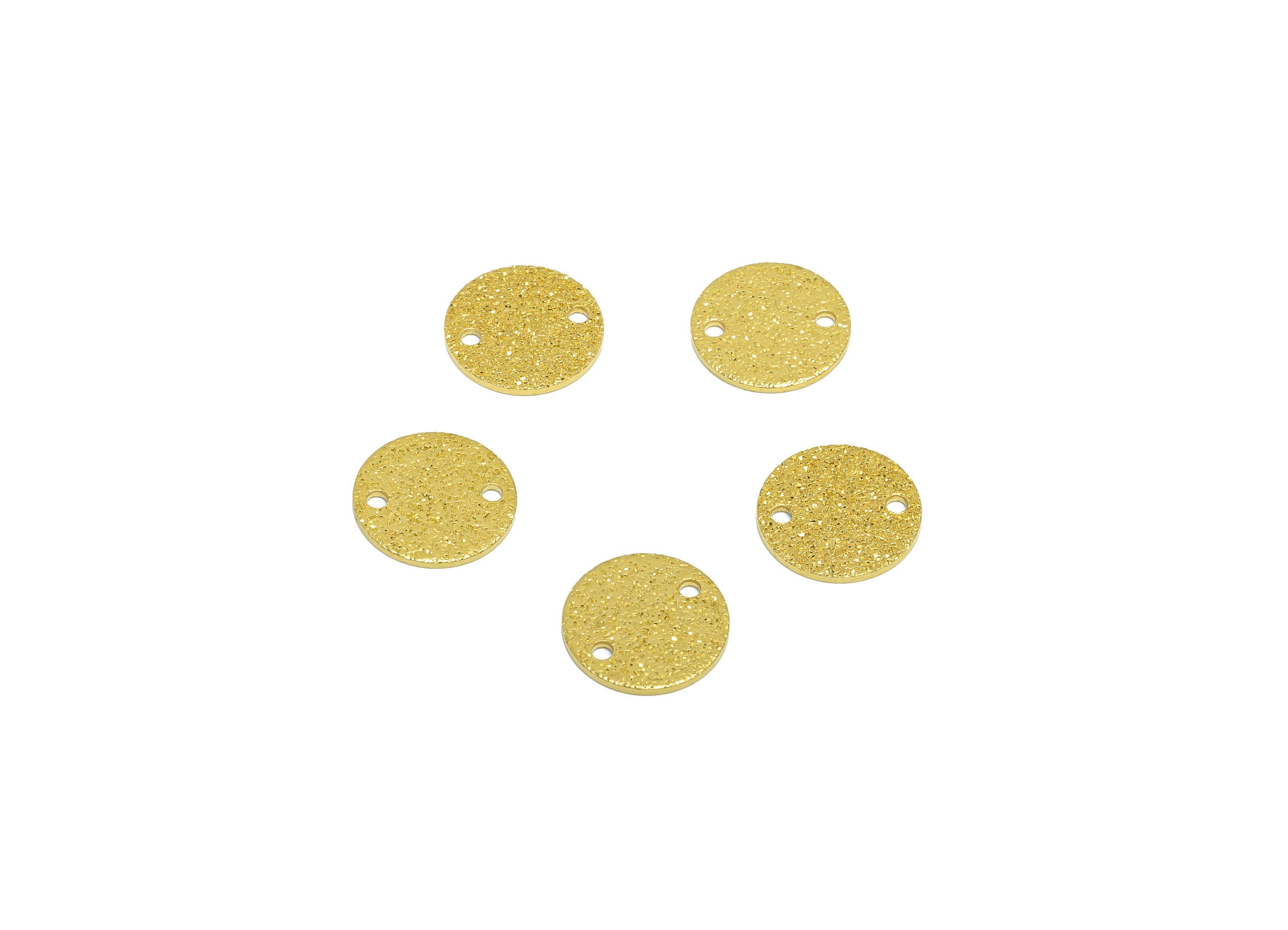 Brass Coin Connector - Brass Round Connector - Raw Brass Mini Light Round Earring Connector - Textured Circle Connector-12mx12x0.8mm -PP8647 - DOMEDBAZAAR