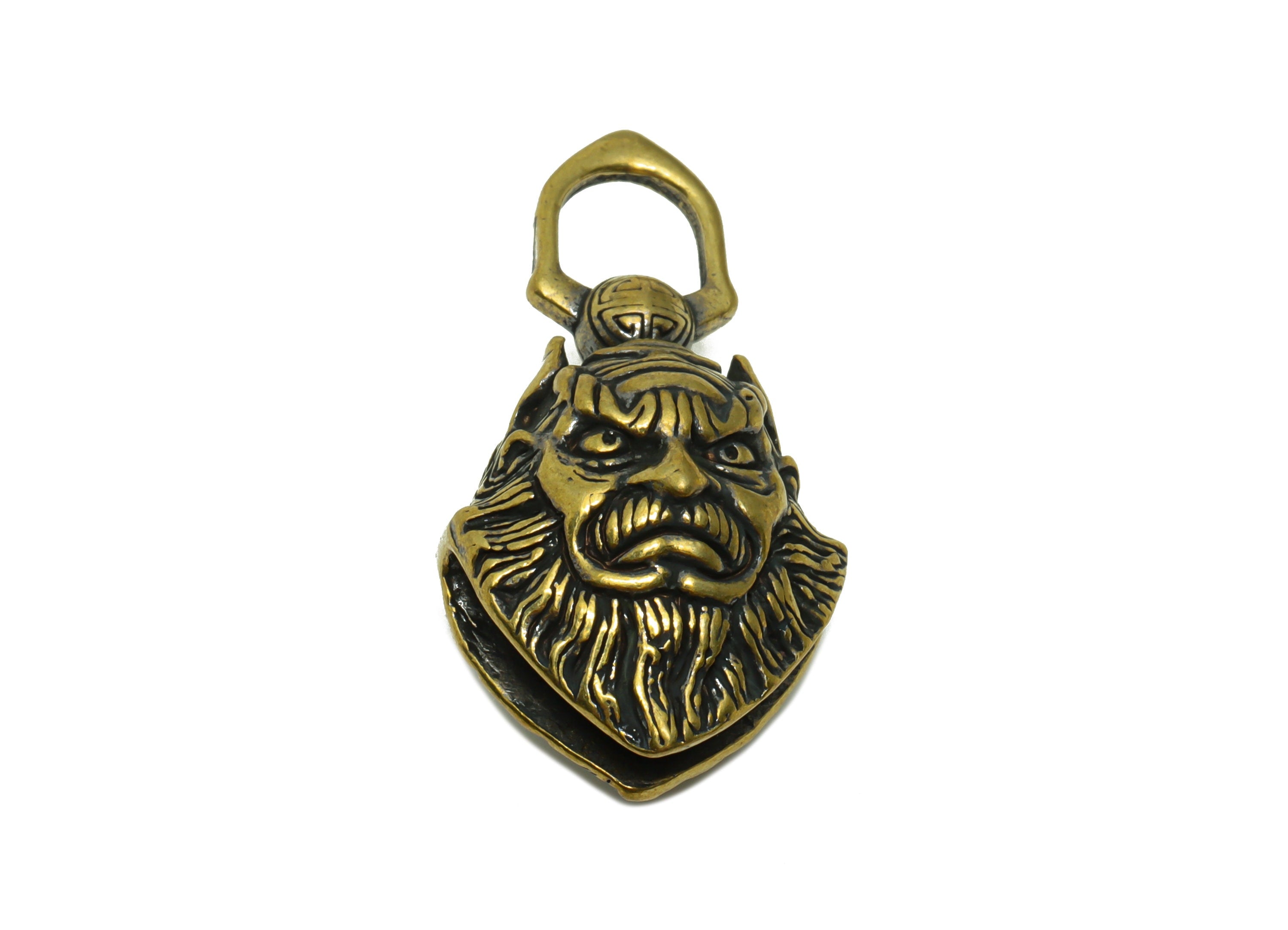 Brass Bell Charm - Raw Brass Portrait Bell Earring Charms - Portrait Bell Figure - Antique Looking Pendant - Bell Pendant- 39x21x16mm-PP8753 - DOMEDBAZAAR