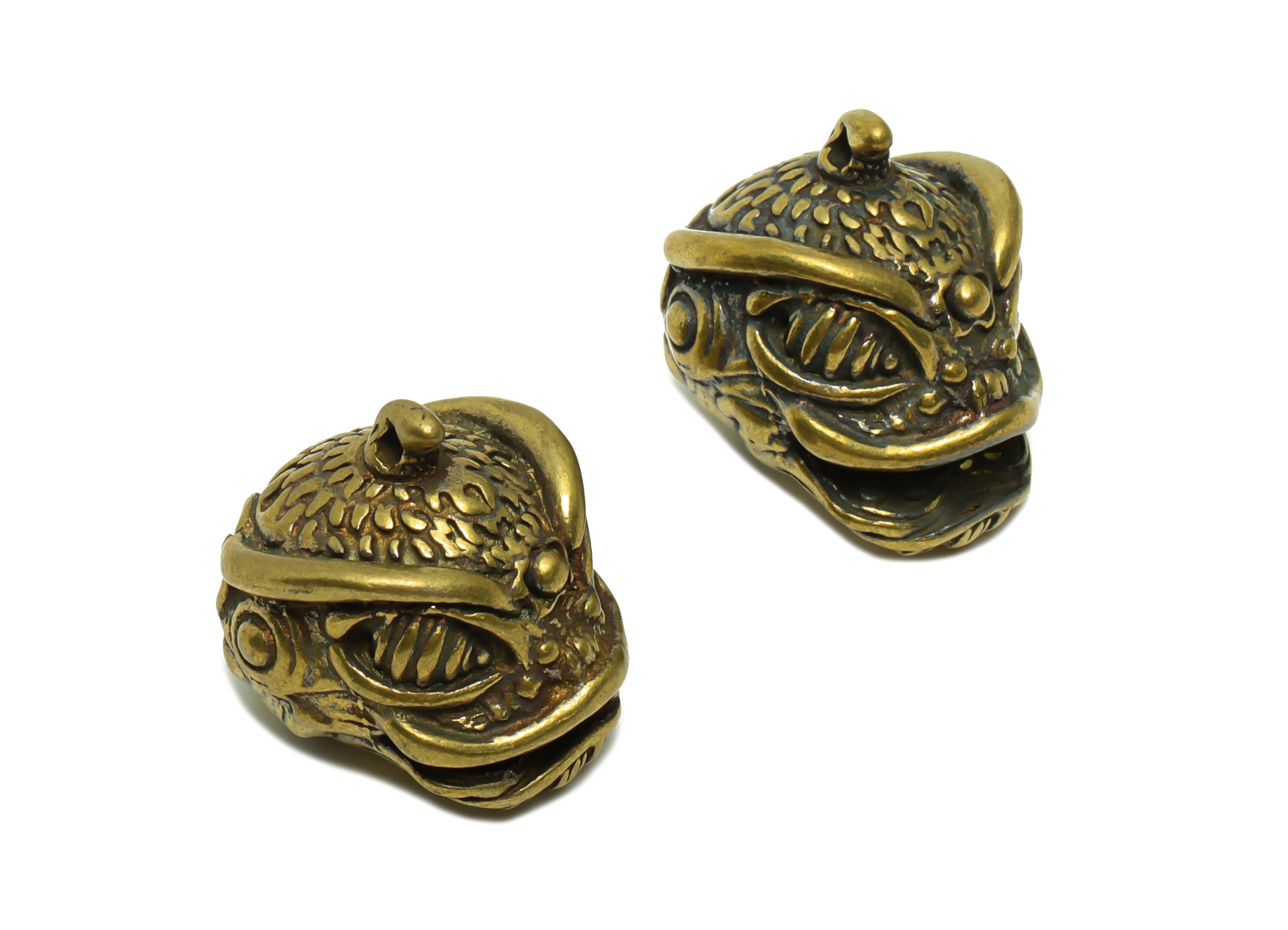 Brass Bell Charm - Raw Brass Kirin Bell Earring Charms - Dragon Bell Figure - Antique Looking Pendant - Bell Pendant- 21.15x21x20mm-PP8726 - DOMEDBAZAAR