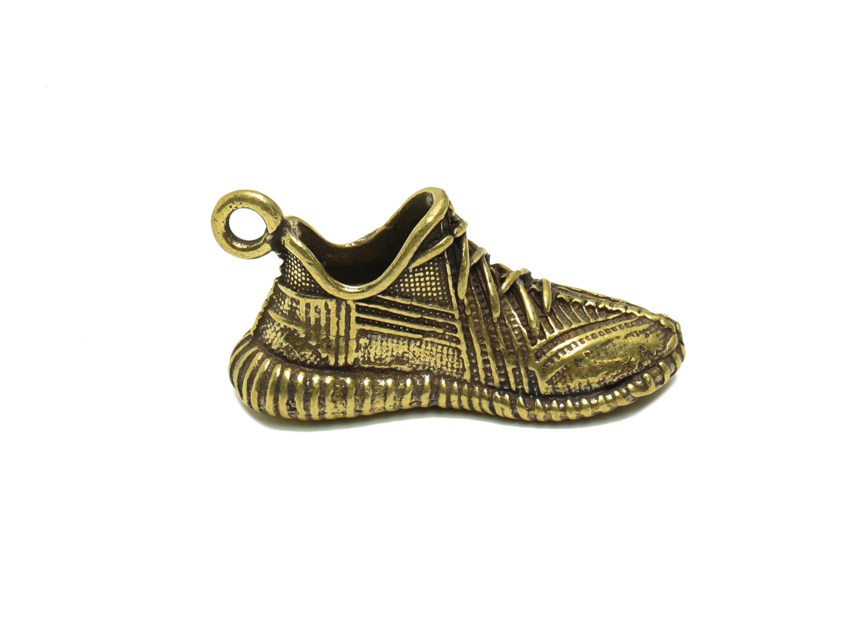 Brass Shoes Charm - Raw Brass Shoes Earring Charms - Shoes Figure - Antique Looking Pendant - Shoes Pendant - 35.05x16.56x12.9mm-PP8749 - DOMEDBAZAAR