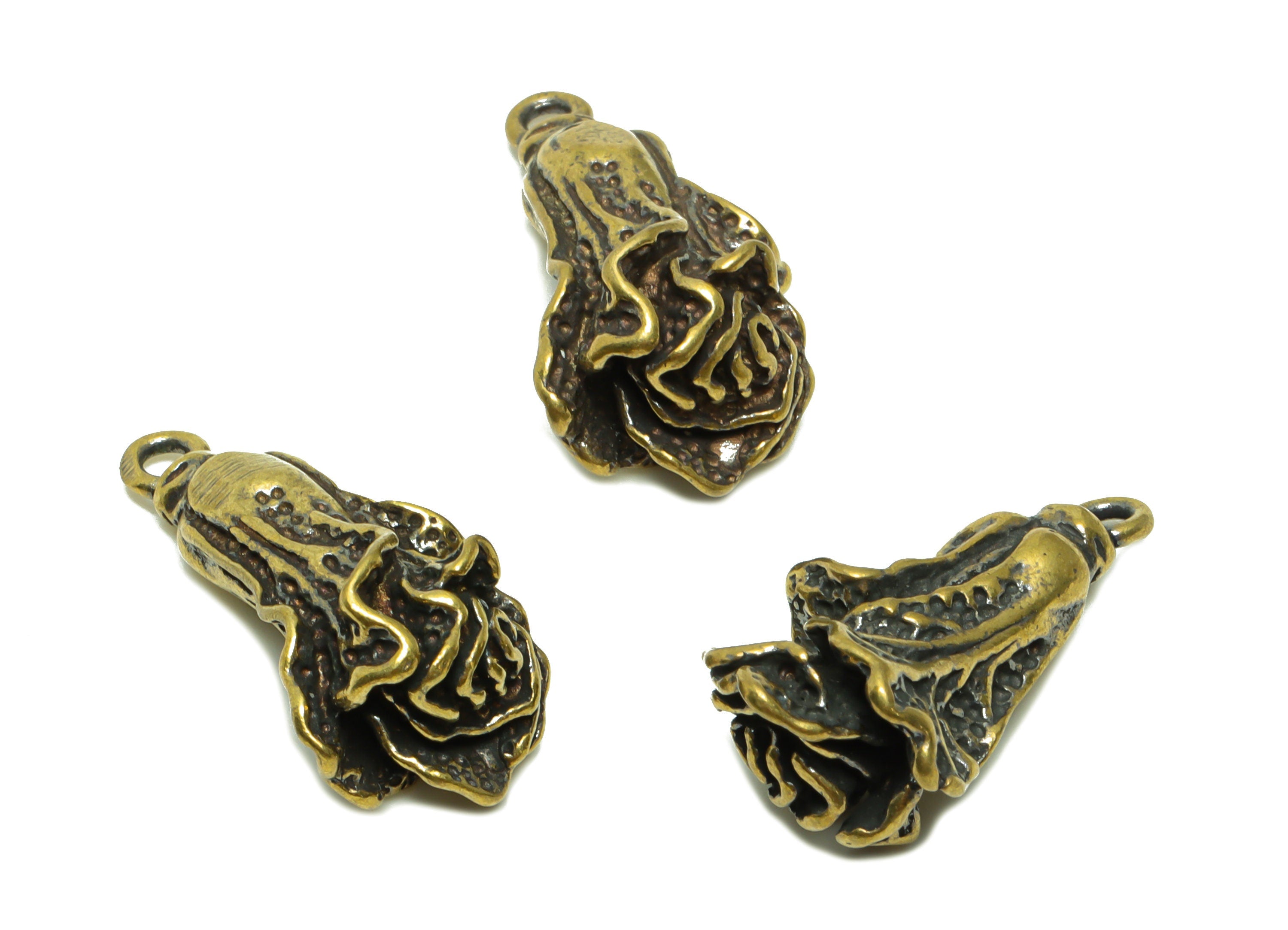 Brass Vegetable Charm - Raw Brass Chinese Cabbage Charms - Vegetable Figure - Antique Looking Pendant - Food Pendant - 27.07x14x12mm-PP8771 - DOMEDBAZAAR