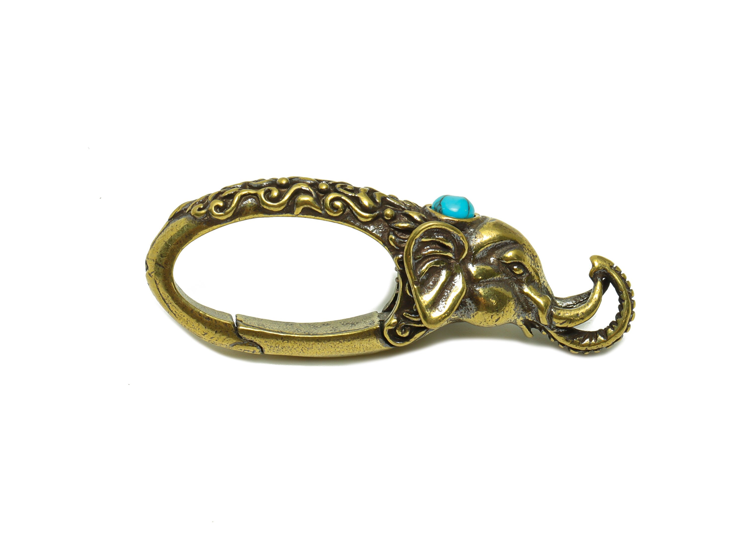 Brass Claw Clasps - Raw Brass Elephant Clasps - Keyring Clasp Figure - Antique Looking Clasp - Elephant clasp - 57.22x21.01x16.32mm - PP8725 - DOMEDBAZAAR