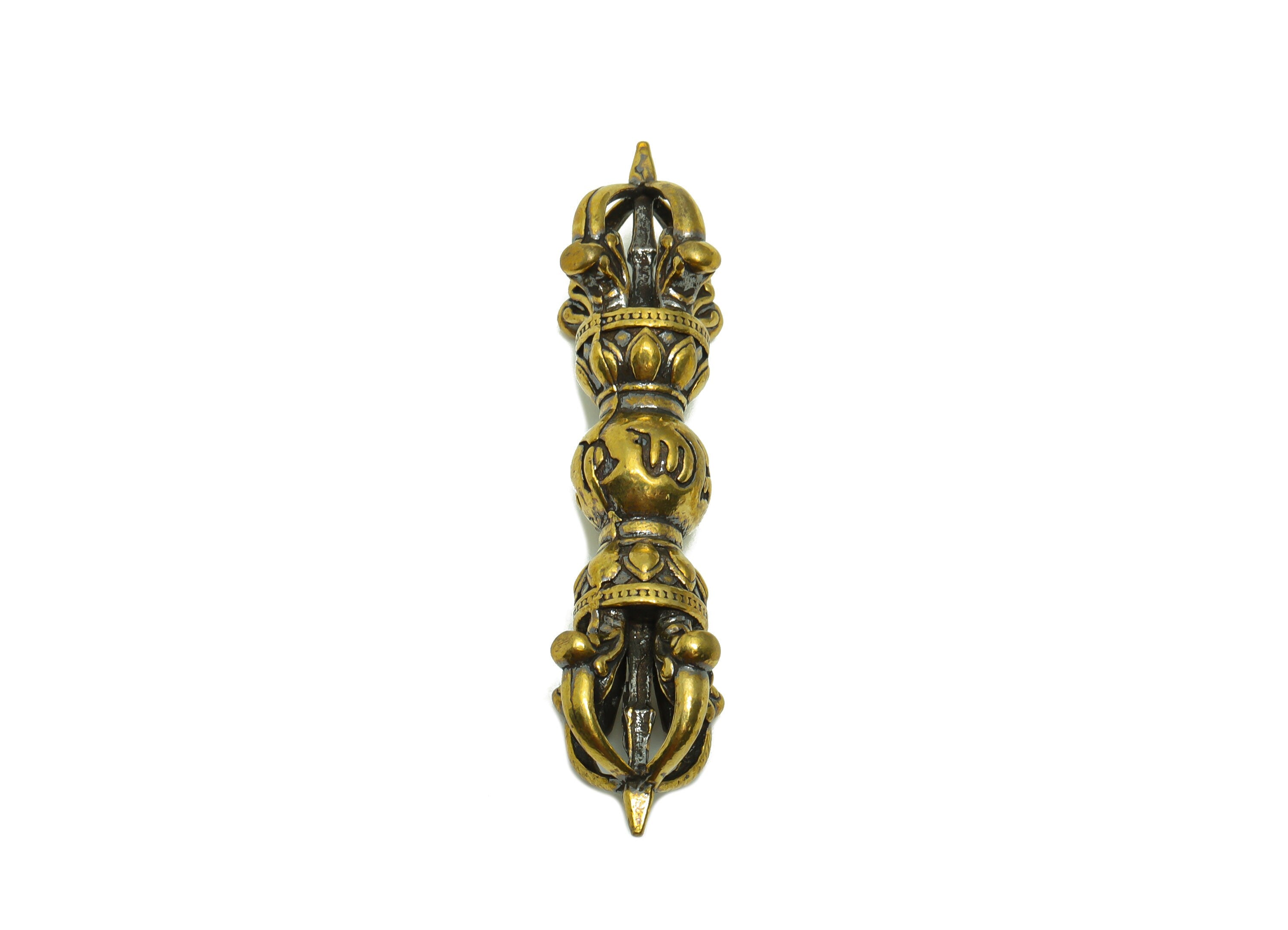 Brass Stick Charms - Raw Brass Walking Stick - Magic Wand Figure - Antique Looking Pendant - Magic Wand Charms - 52x15.2x9.75mm - PP8746 - DOMEDBAZAAR