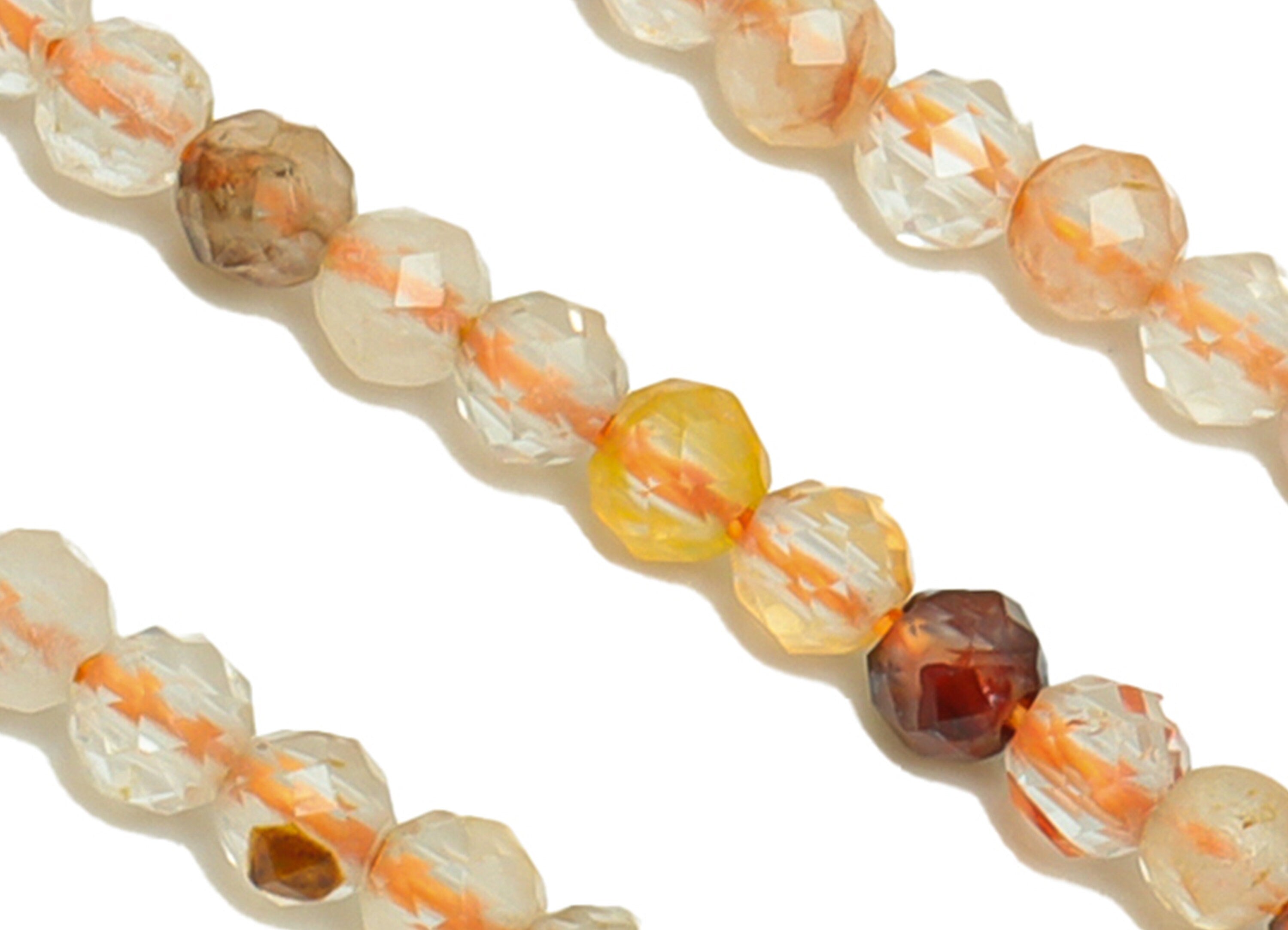 Natural Stone Red Crystal - Red Faceted Gemstone Beads - 15.5 &quot; / 1 Strand Round 2.5mm Beads - Natural Stone Beads - NS1917 - DOMEDBAZAAR