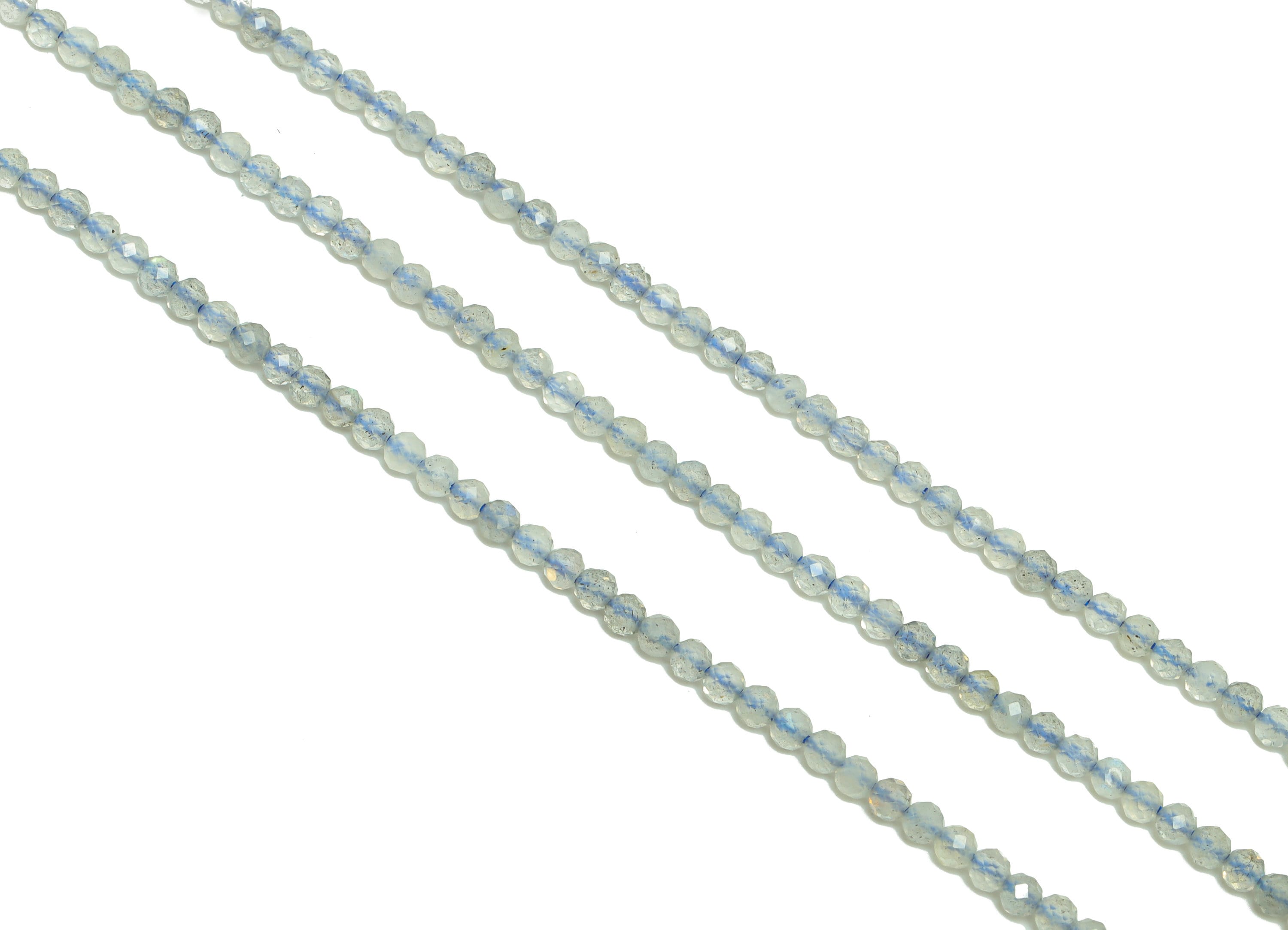 Labradorite Round Beads - Blue Labradorite Faceted Bead - 15.5 &quot; / 1 Strand Round 2.3mm Beads - Gemstone Natural Stone Beads - NS1918 - DOMEDBAZAAR