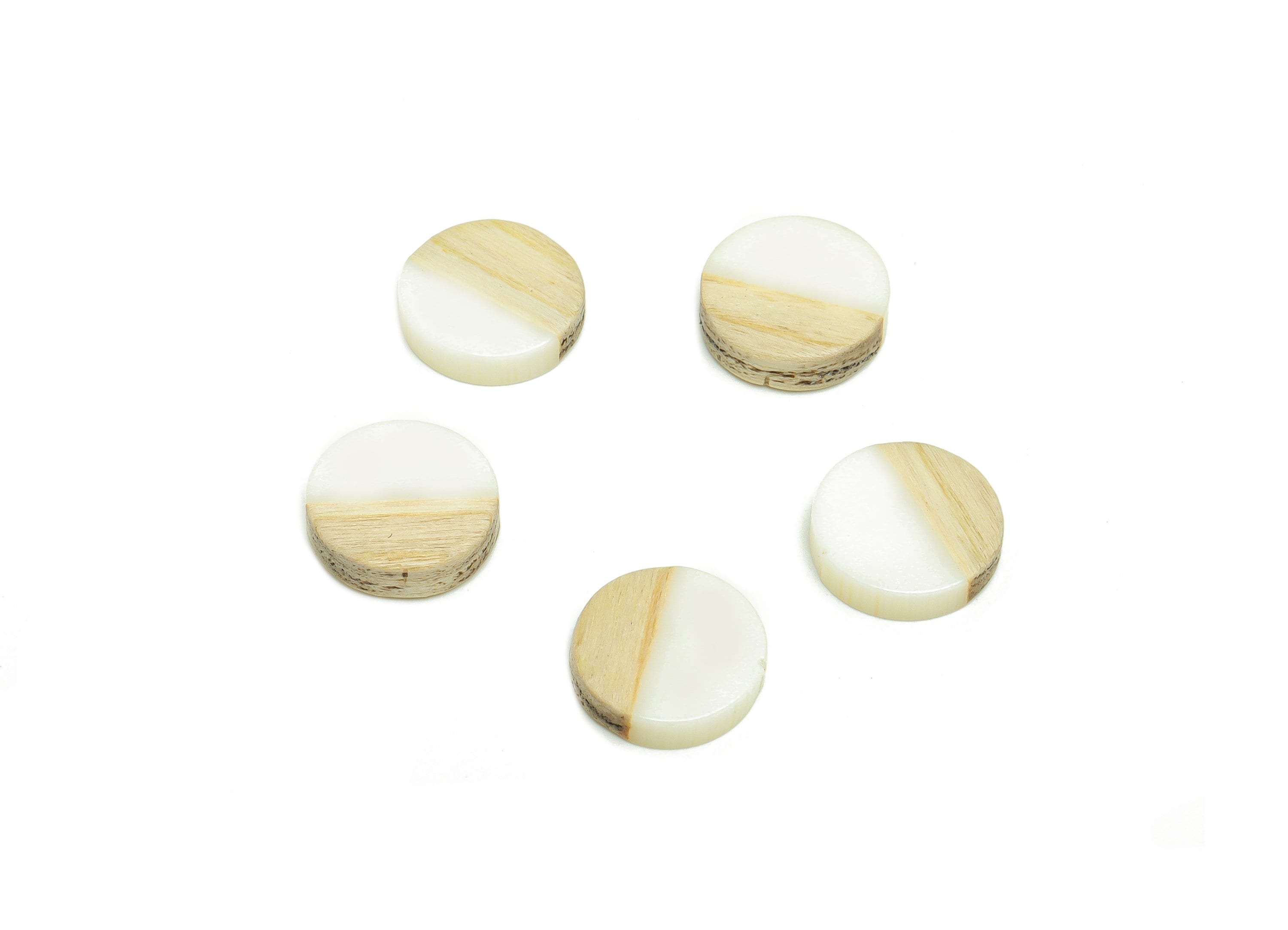 Redwood Resin Round Earring Charm - Redwood Resin Circle Charm - Redwood Resin Charm - 12.19x12.10x3.32mm - BB1312B - DOMEDBAZAAR