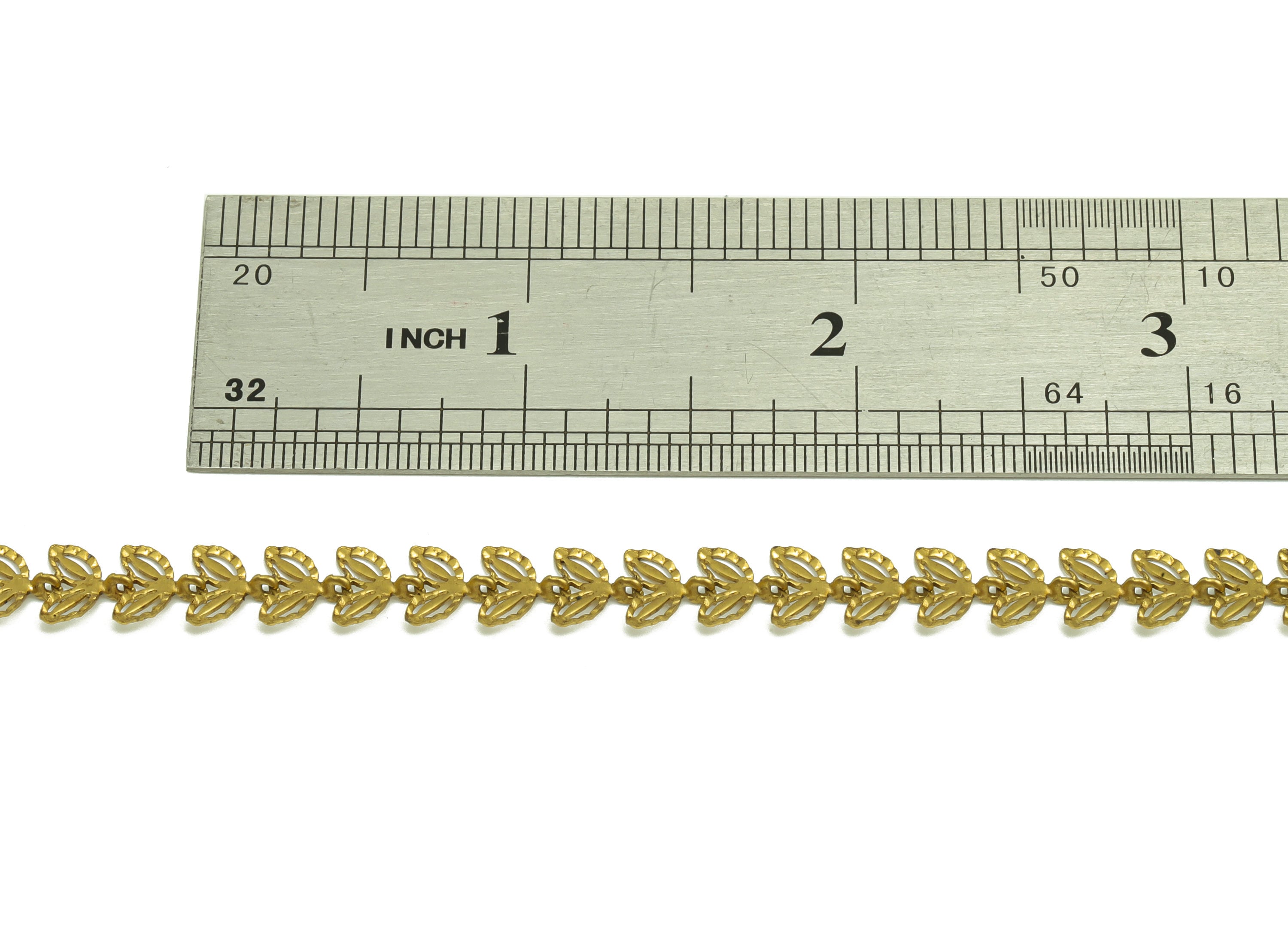 Flower Link Chain - Raw Brass Flower Link Chain - Brass Necklace Chain - Brass Leaf Link Chain - Jeweler Making - 3.6x8.26x0.76mm - PP8633 - DOMEDBAZAAR