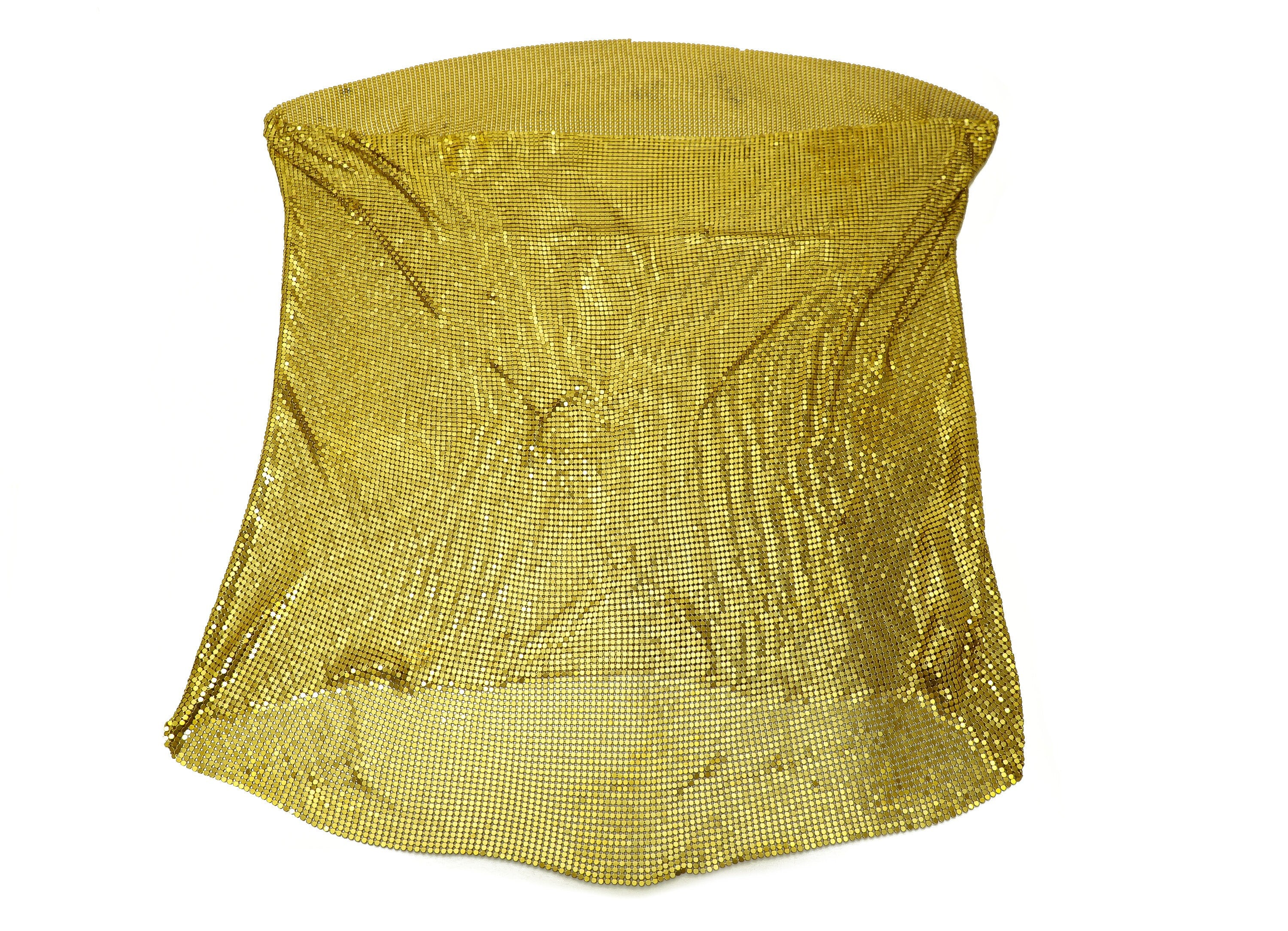 Raw brass 3mm Mesh Fabric - 324*144pcs 3mm Skirt Shape Raw Brass - 53cmX44cm X2side - PP8903 - DOMEDBAZAAR