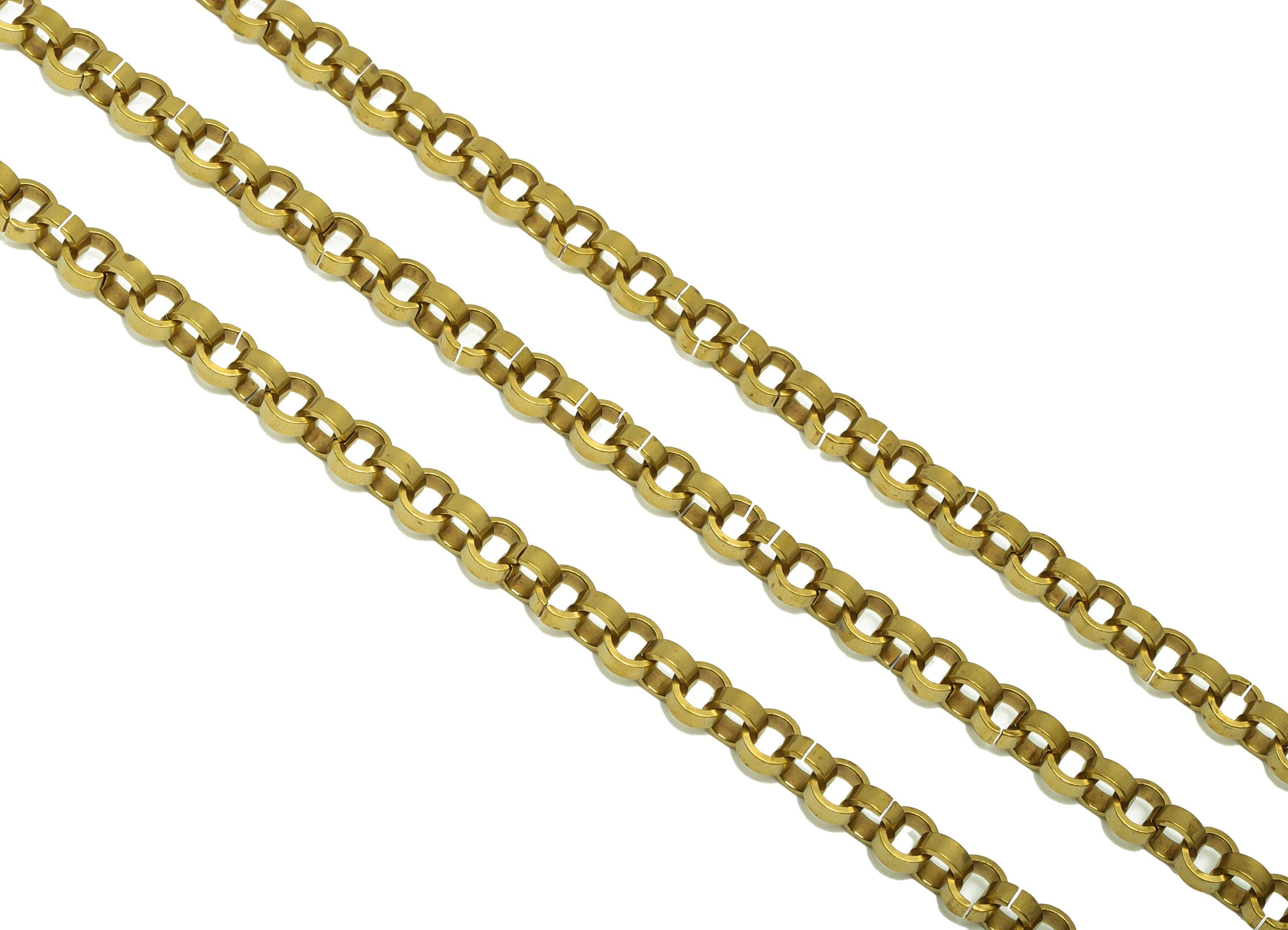 5.2 Rolo Chain - Raw Brass Open link - Brass Round link Thick Chain - Circle Link Chain - Round Open link Chain - 5.09x5.09x0.7mm -  PP8628 - DOMEDBAZAAR