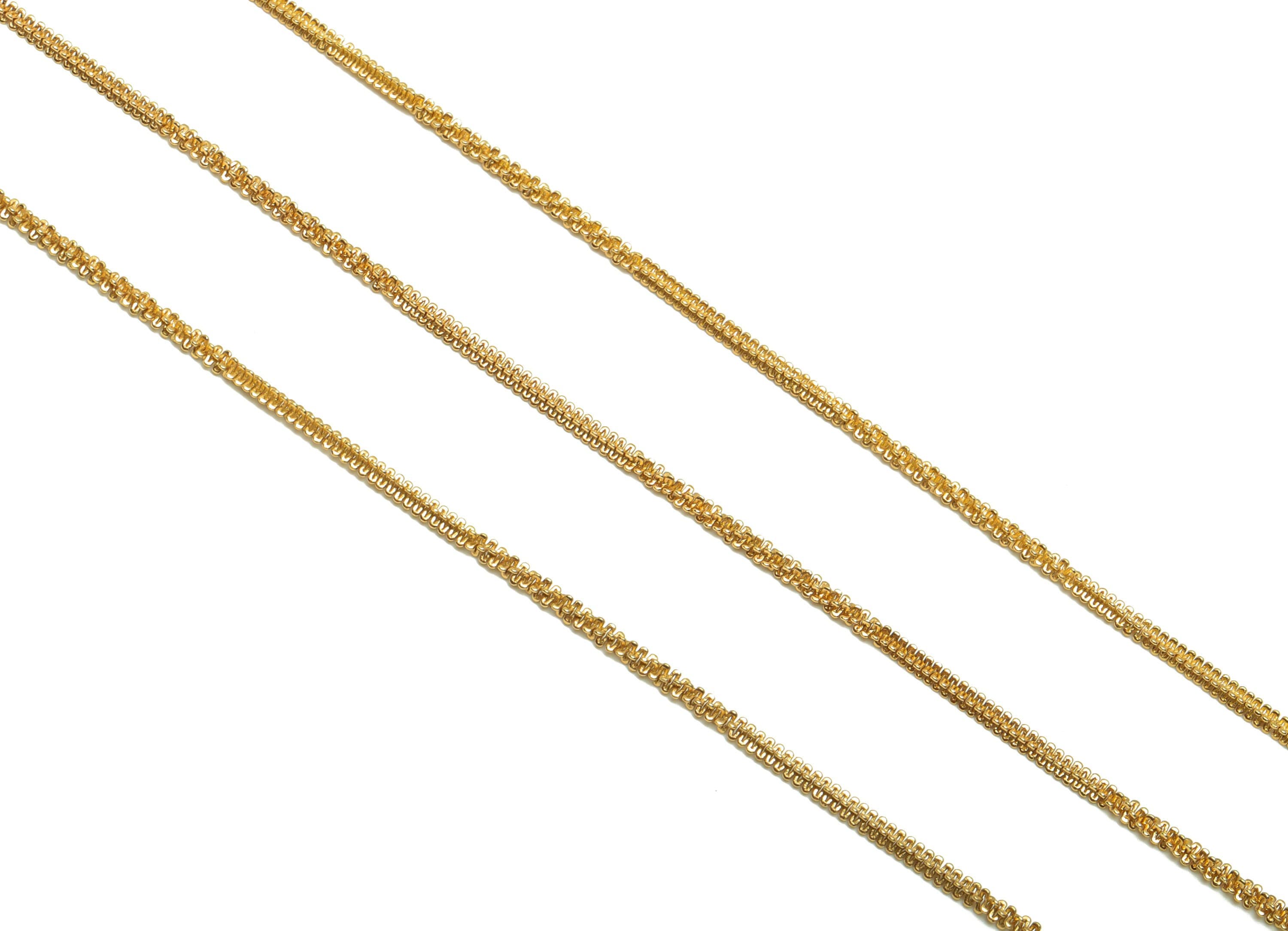Brass Snake Chain - Raw Brass Mini Chunky Chain - Patterned Snake Chain - Textured Snake Chain - Jeweler Making - PP8634 - DOMEDBAZAAR