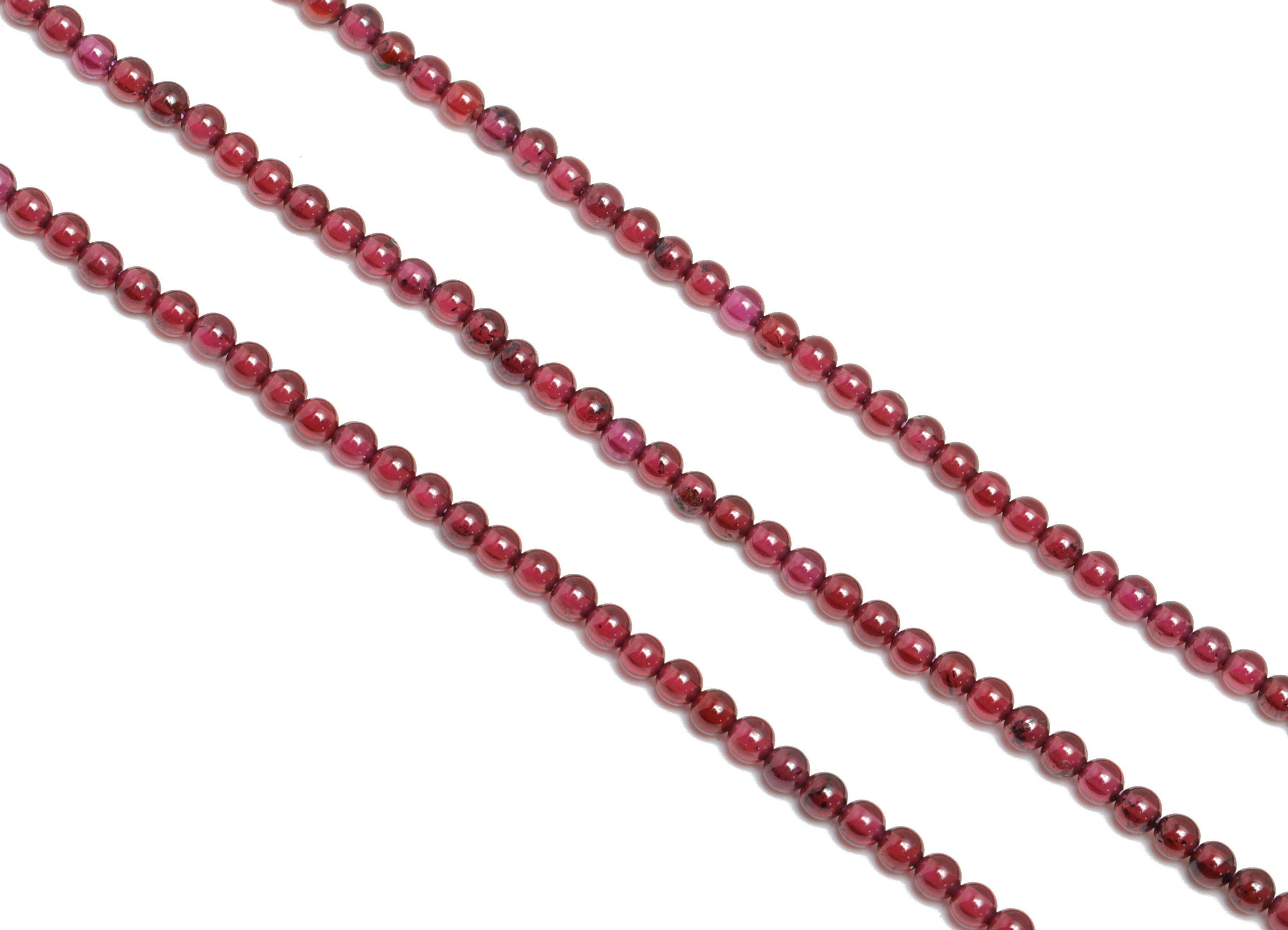 Garnet Round Beads - Stone Crystal - Purple Garnet Beads - 15.5 &quot; / 1 Strand Round 2.5mm Beads - Natural Stone Gemstone Beads - NS1916 - DOMEDBAZAAR