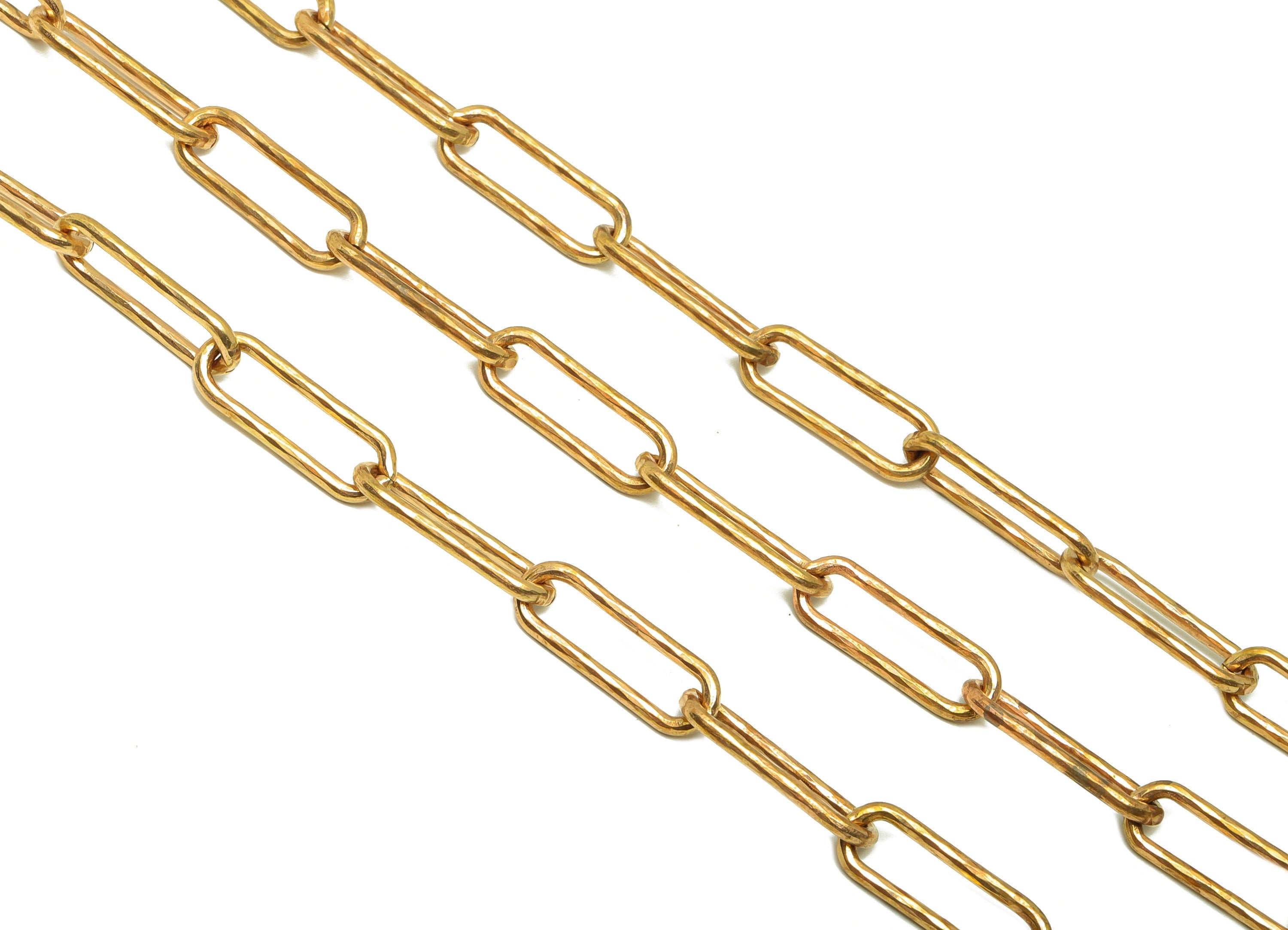 Hammered Oval Cable Chain - Oval Open Link Chain - Brass Oval Chain - Geometry Chain - Oval Rectangle Chain - 22.14x7.54x1.83mm -  CC1229 - DOMEDBAZAAR