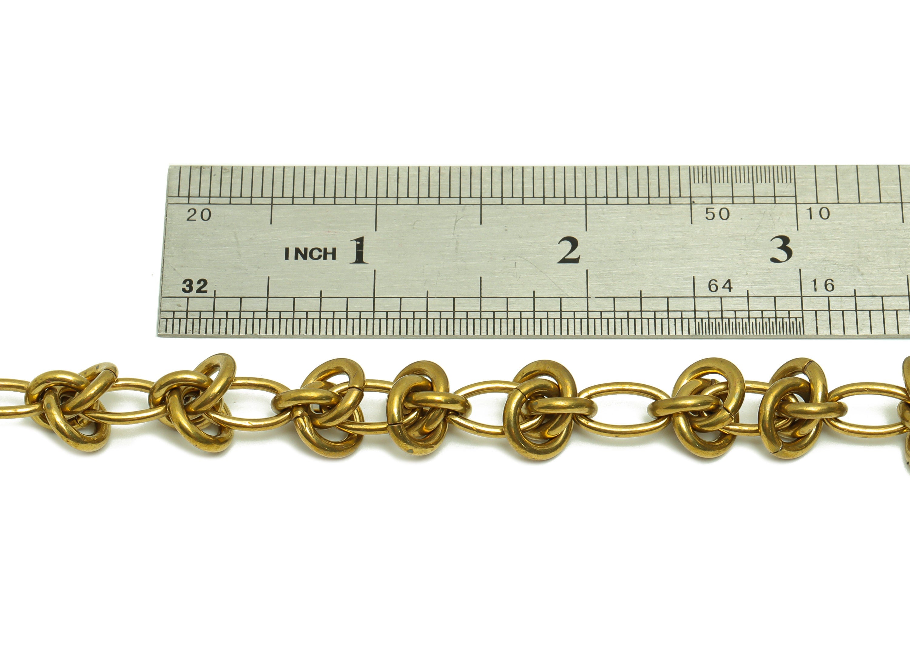 2.0 Knot Chain - Raw Brass Thick Chunky Chian - Brass Bracelet Chain - Brass Knot Chain - Jeweler Making - 16.77x 1.86mm - PP8632 - DOMEDBAZAAR