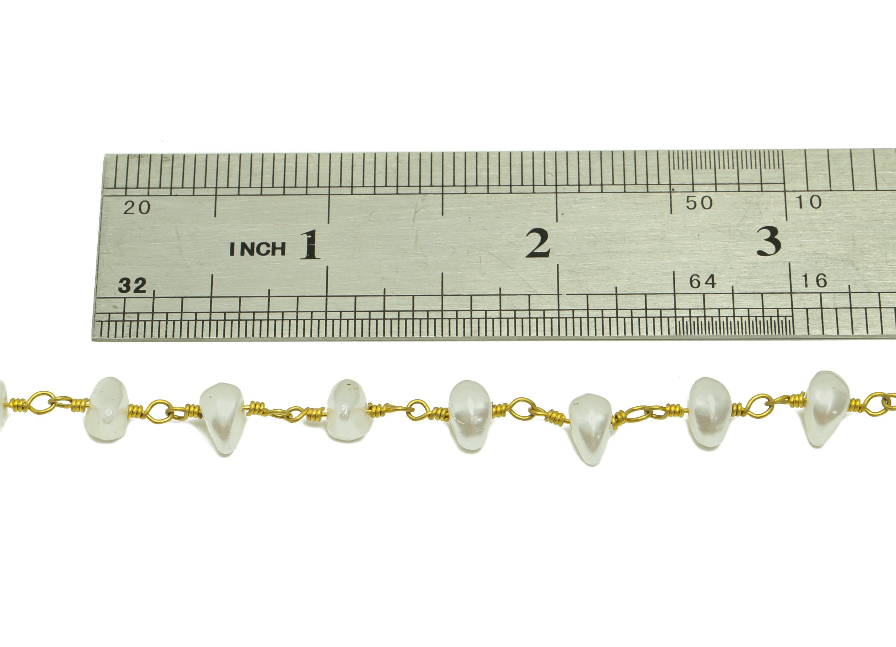 Brass Pearl Chain - Raw Brass Pearl Satellite Chain - Brass Handmade Pearl Chain - Necklace Chain - Jeweler Making - 13.4x8.2x5.7mm - PP8637 - DOMEDBAZAAR