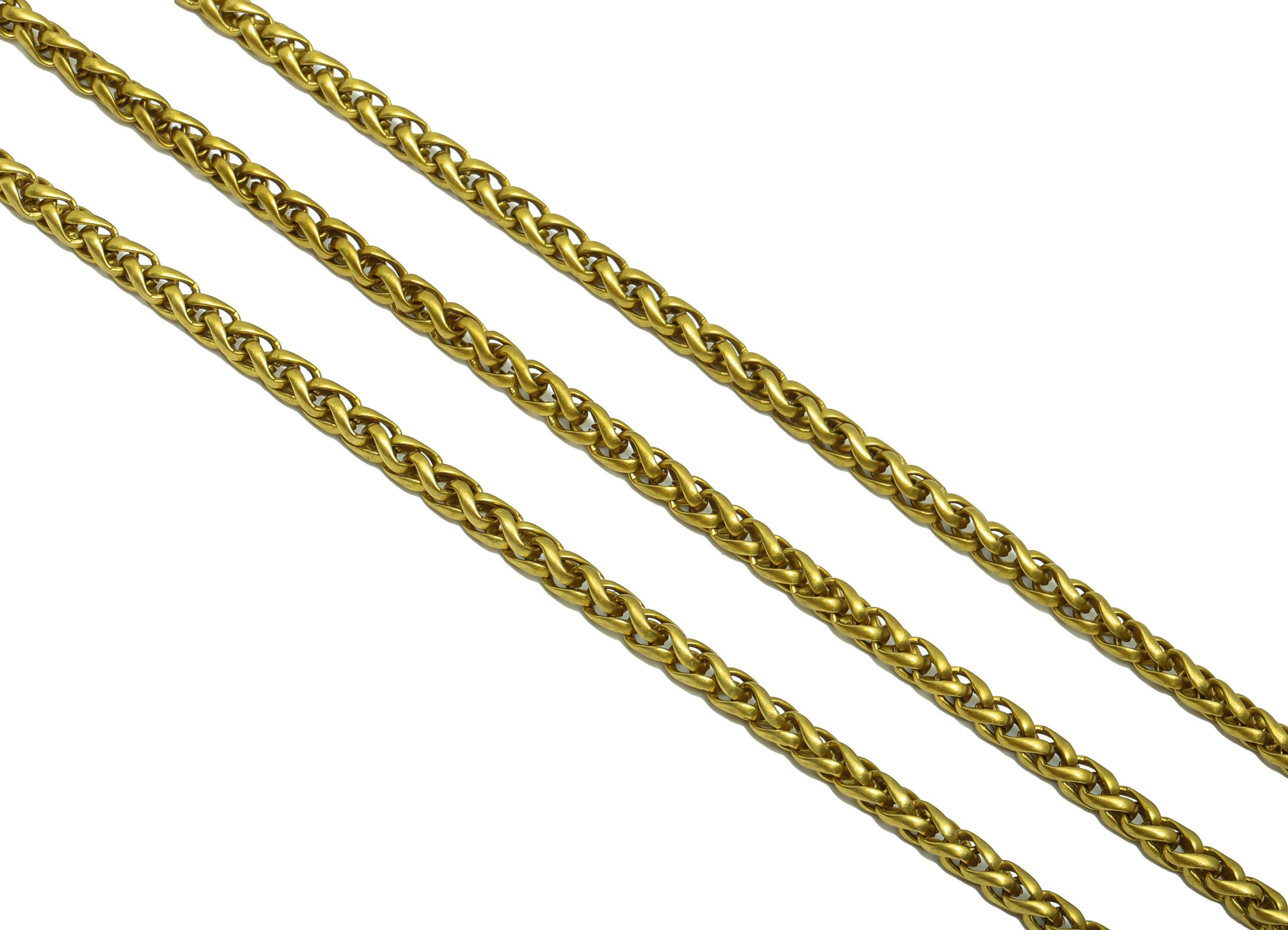 4.0 Braid Chain - Raw Brass Wheat Chain - Knitted Chain - Raw Brass Braid Chain - 3.7mmBraid Chain - Jeweler Making - PP8629 - DOMEDBAZAAR